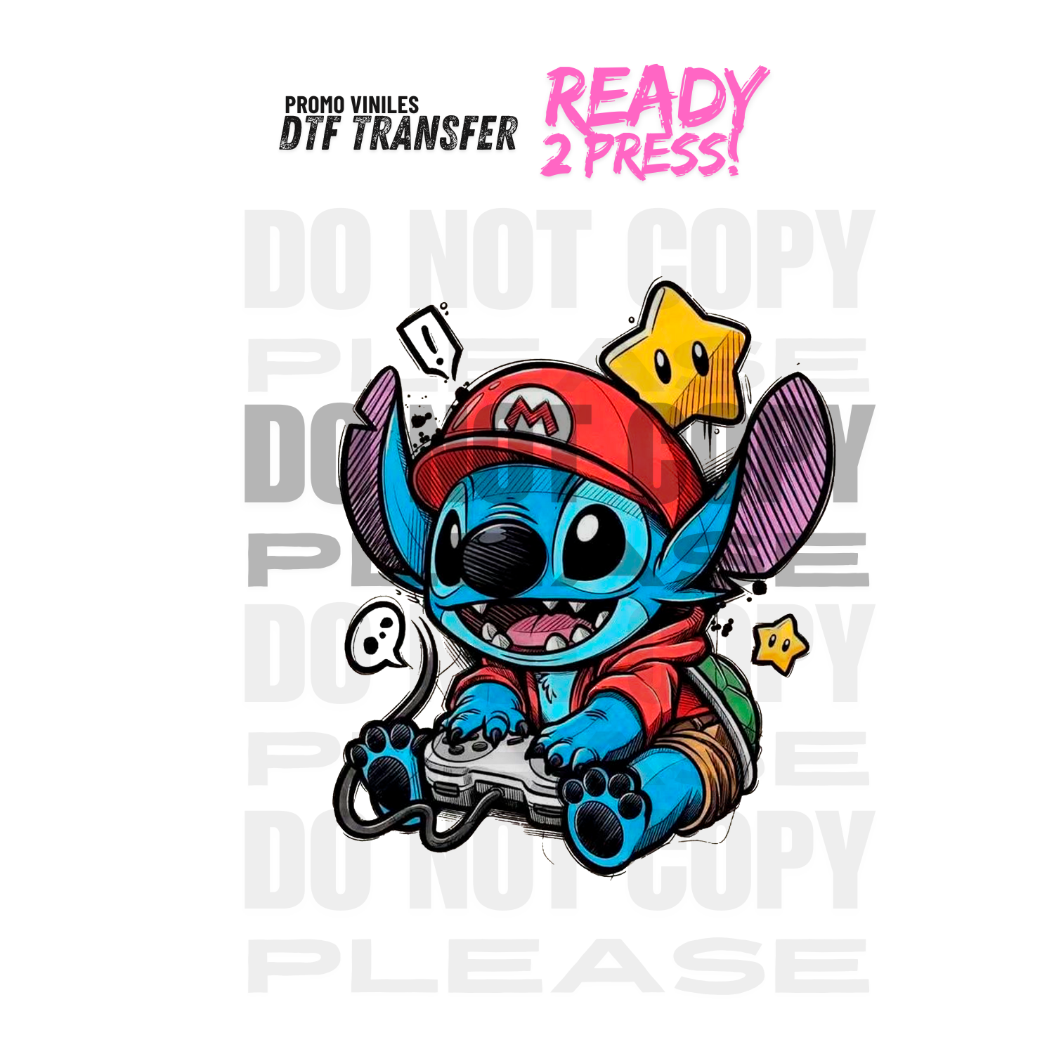 DTF Transfers | Stitch Gamer | 10x12
