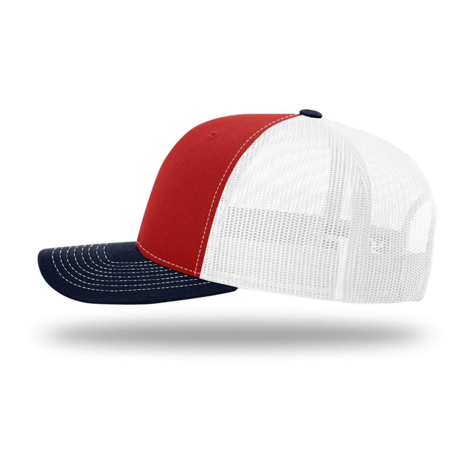 Richardson 112 | Adjustable Snapback Trucker Cap | Red/ White/ Navy