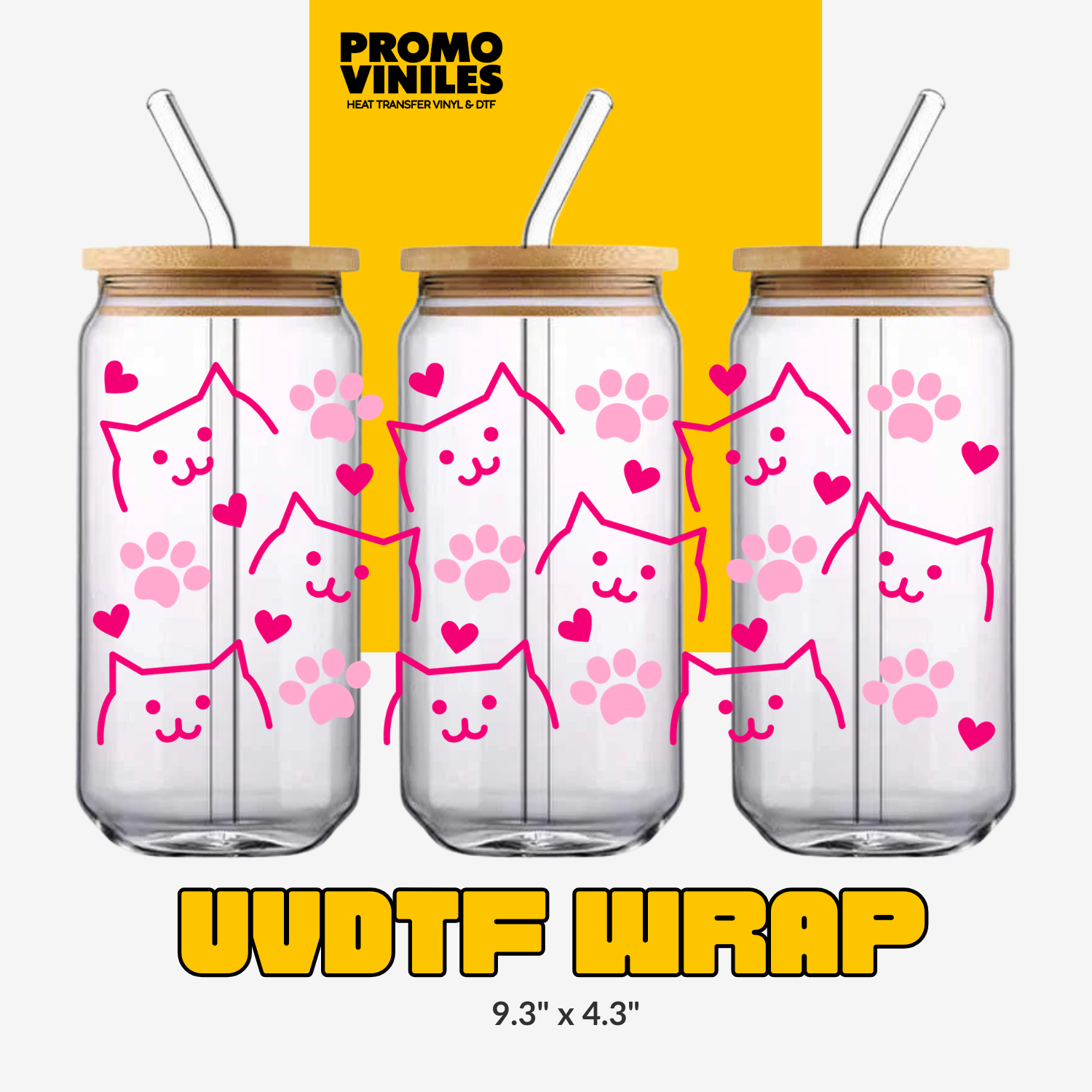 UV DTF Wrap | Paw Hearts