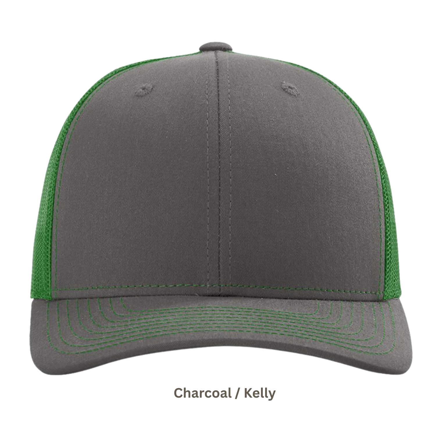 Richardson 112 | Adjustable Snapback Trucker Cap | Charcoal / Kelly