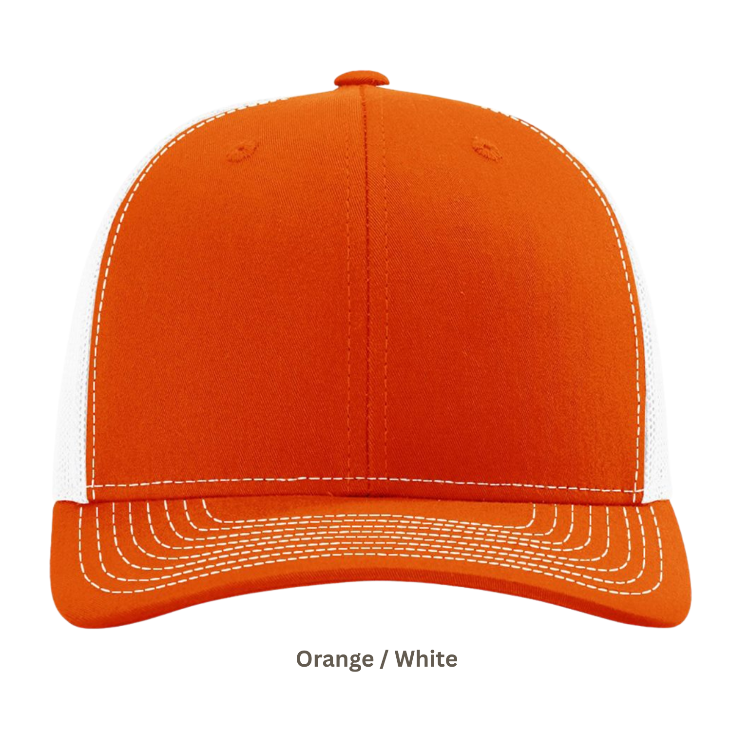 Richardson 112 | Adjustable Snapback Trucker Cap | Orange / White