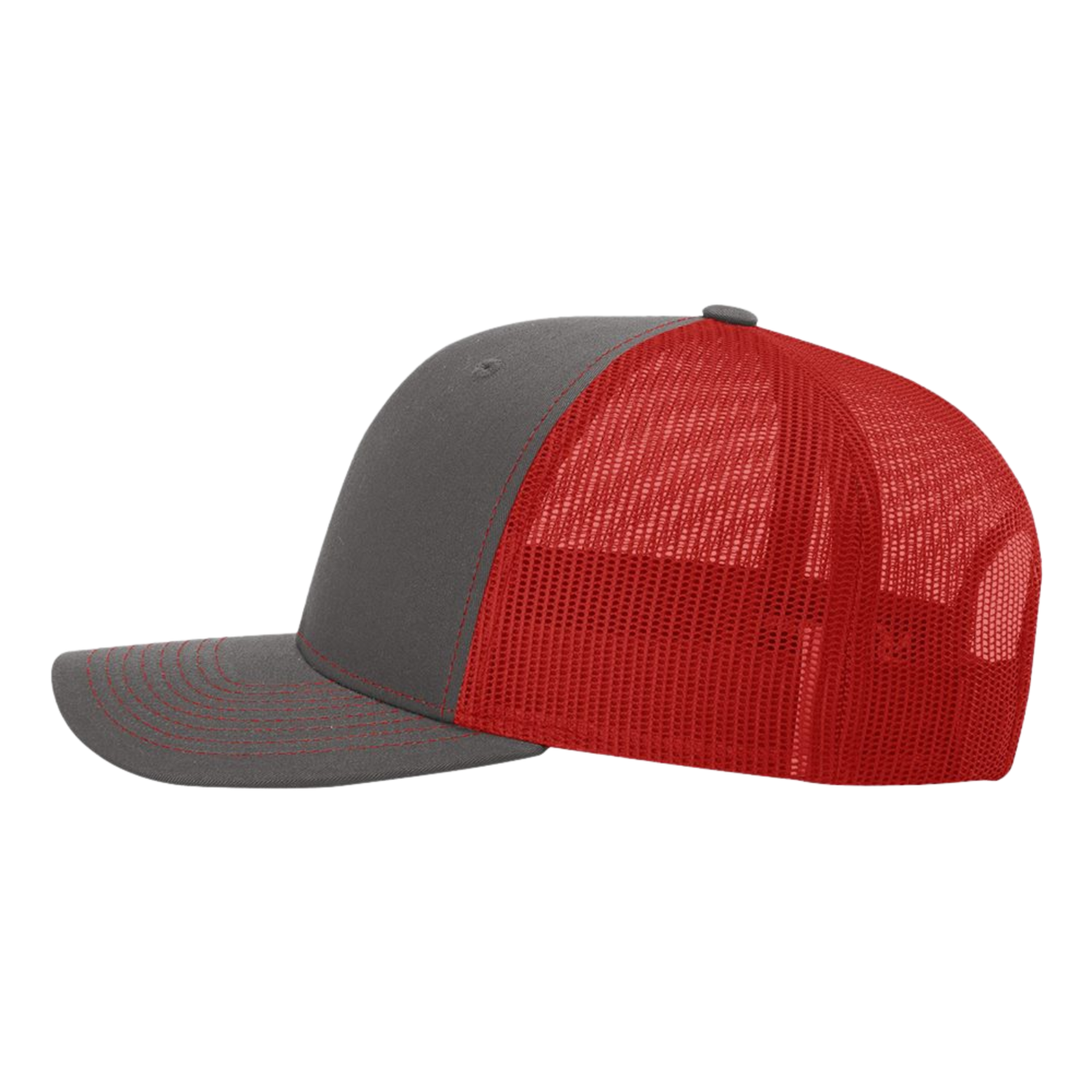 Richardson 112 | Adjustable Snapback Trucker Cap | Charcoal / Red