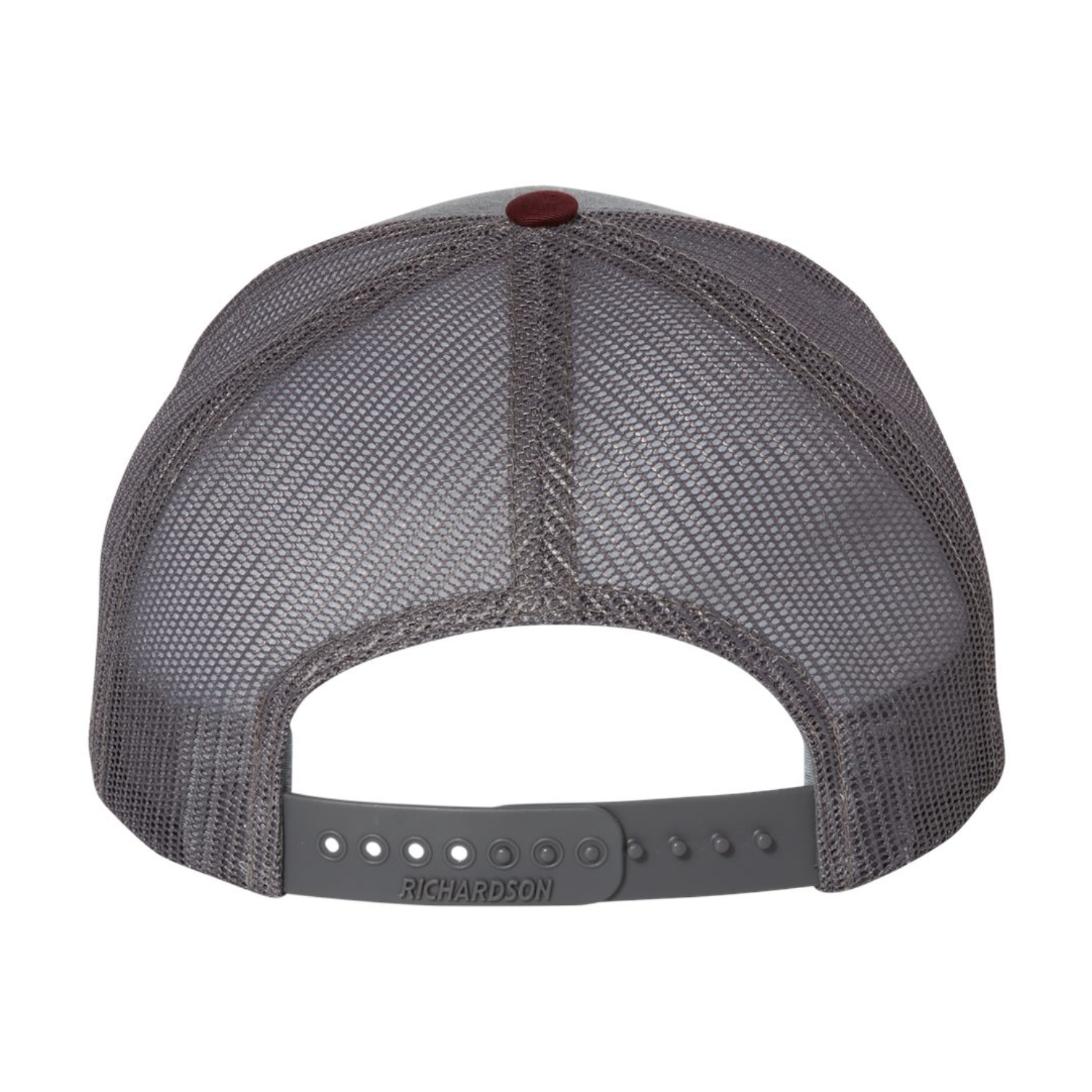 Richardson 112 | Adjustable Snapback Trucker Cap | Heather Grey/ Charcoal/ Maroon