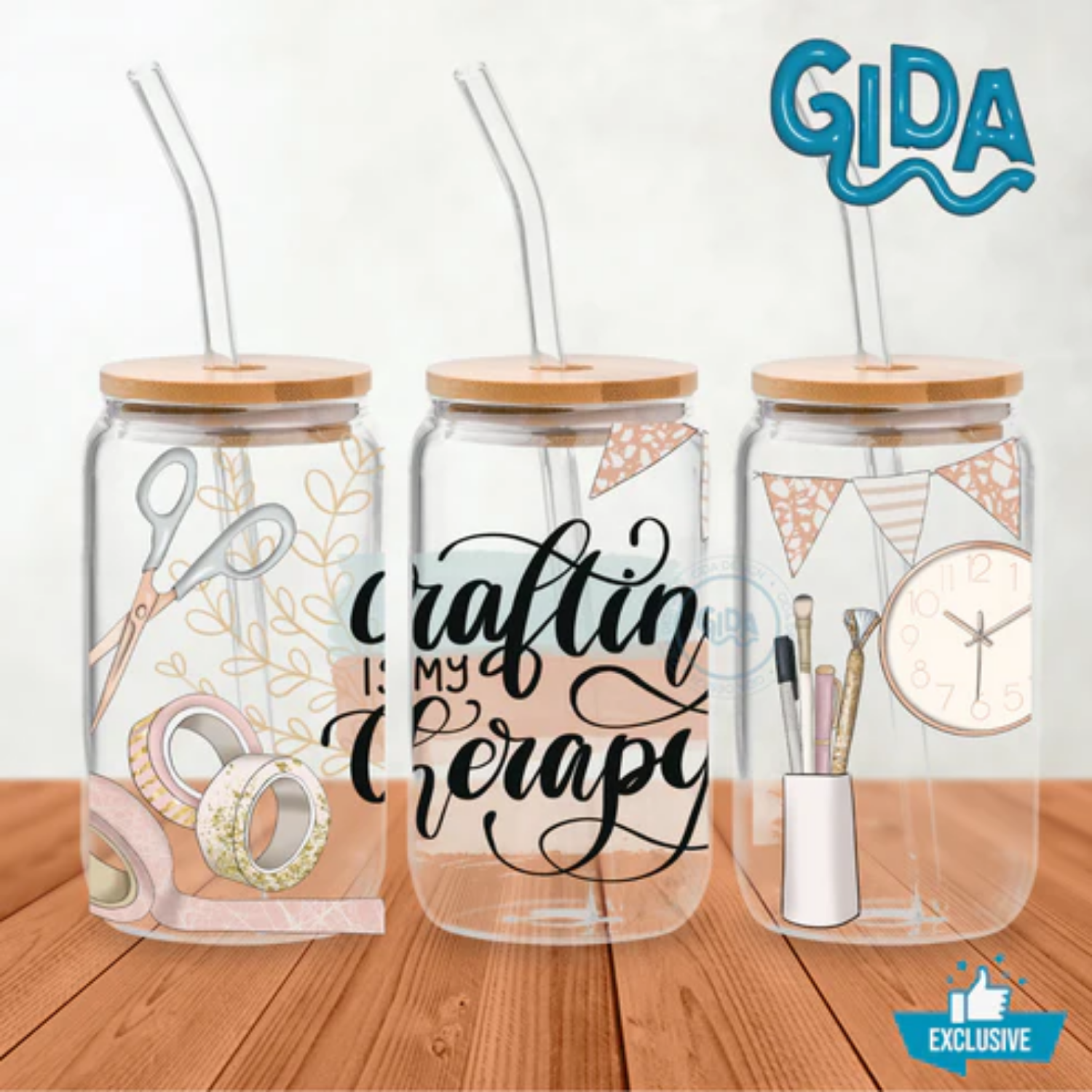 UV DTF Wrap | Crafting is my Therapy | 9.5 x 4.33"