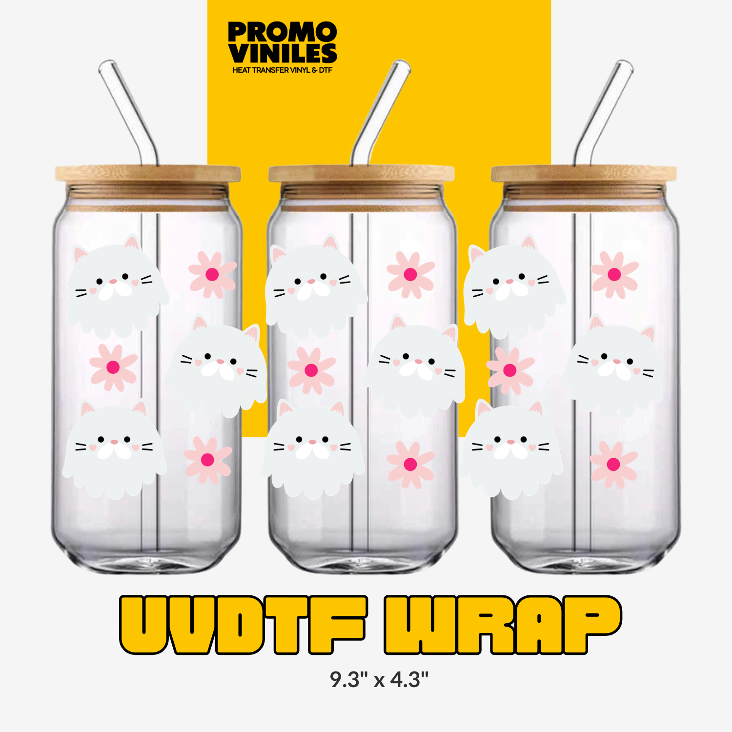 UV DTF Wrap | Cats Flowers