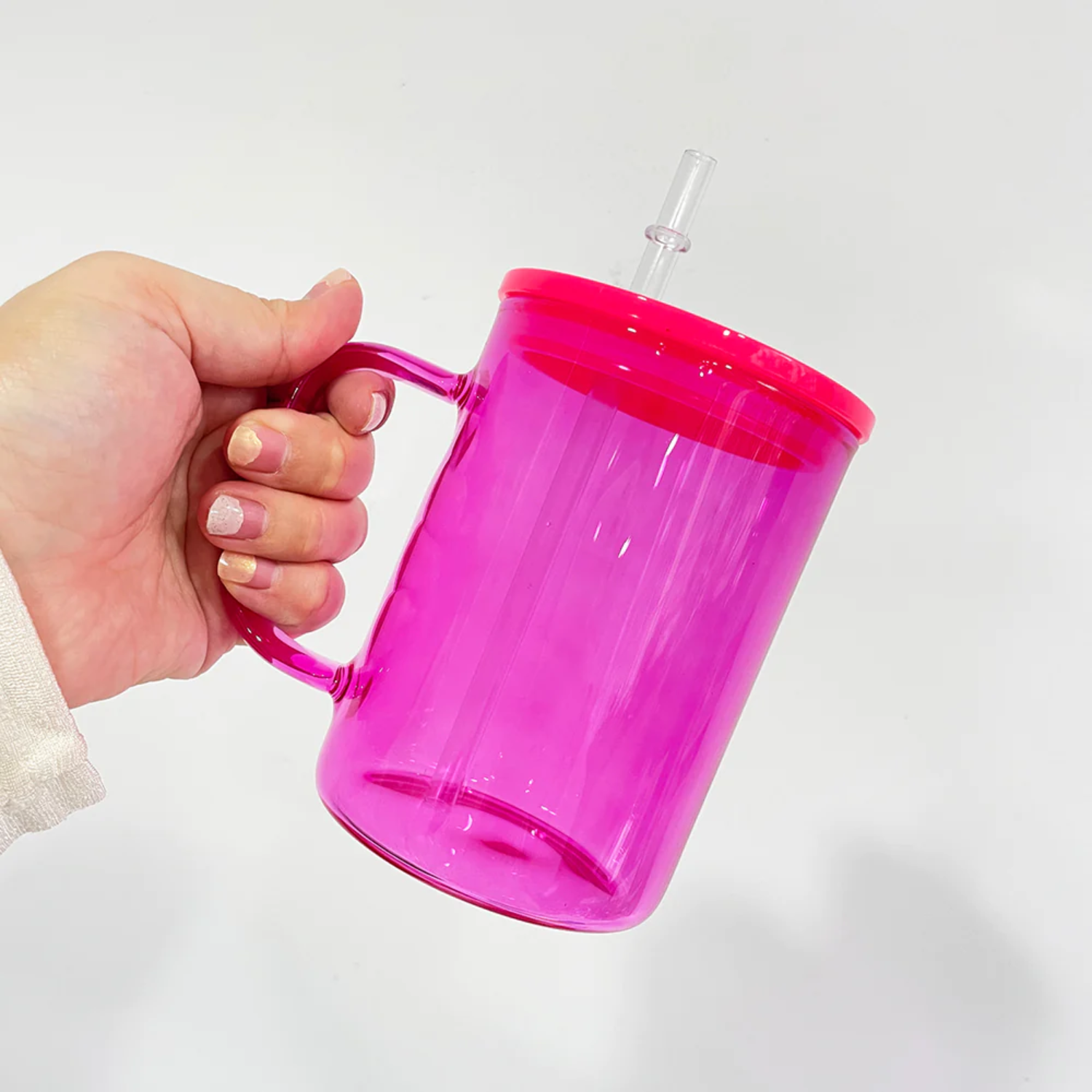 Jelly Mugs Sublimables | Tapa y carrizo de plástico | Fucsia 17oz