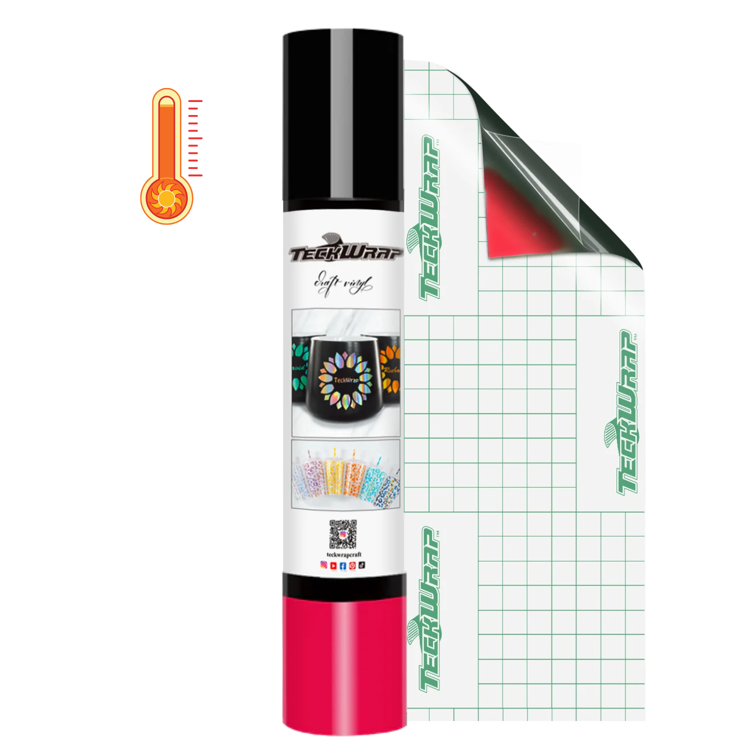 Vinil Adhesivo | Permanente | Black to Red | Caliente