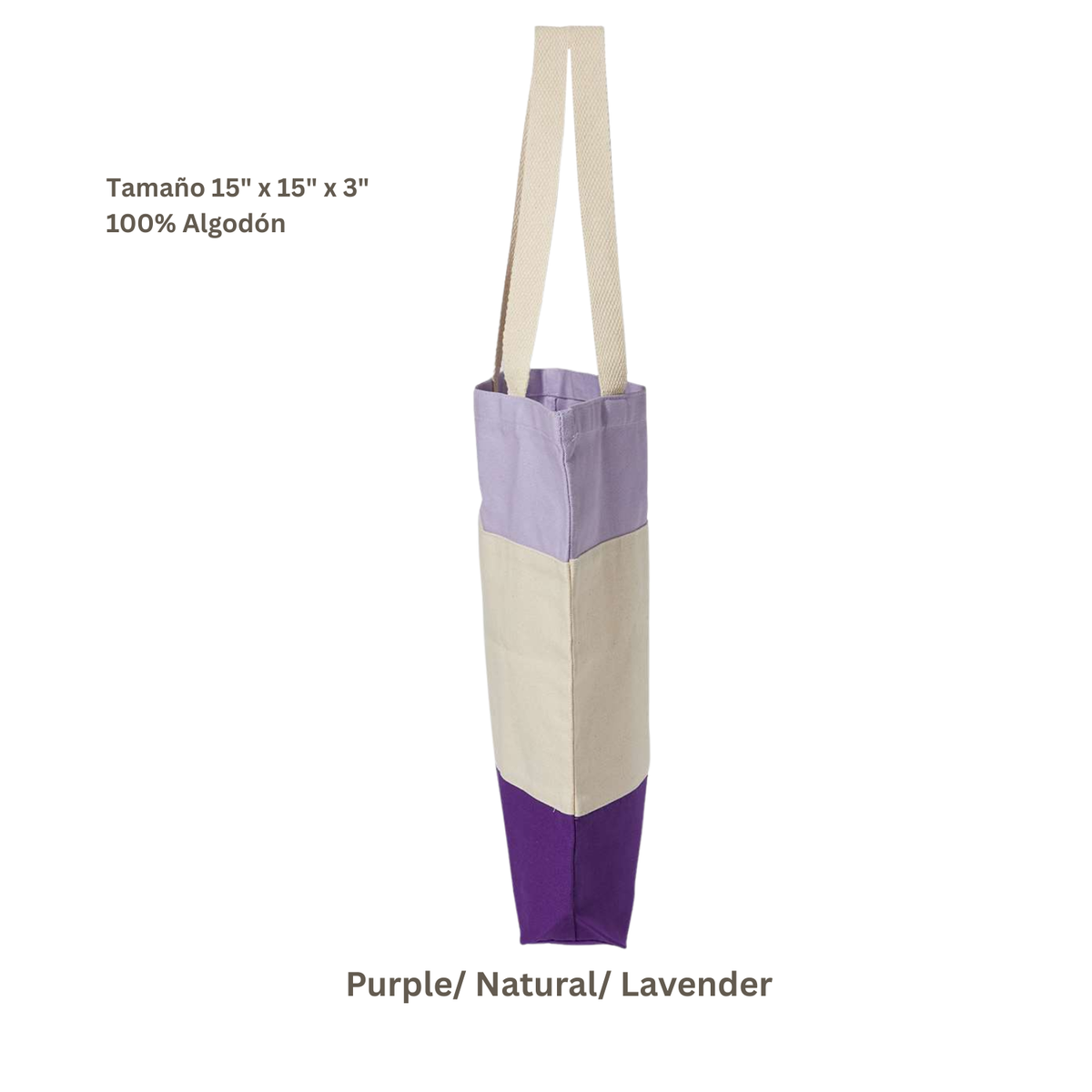 Bolsa Tote de Algodón 11L | Purple / Natural / Lavander