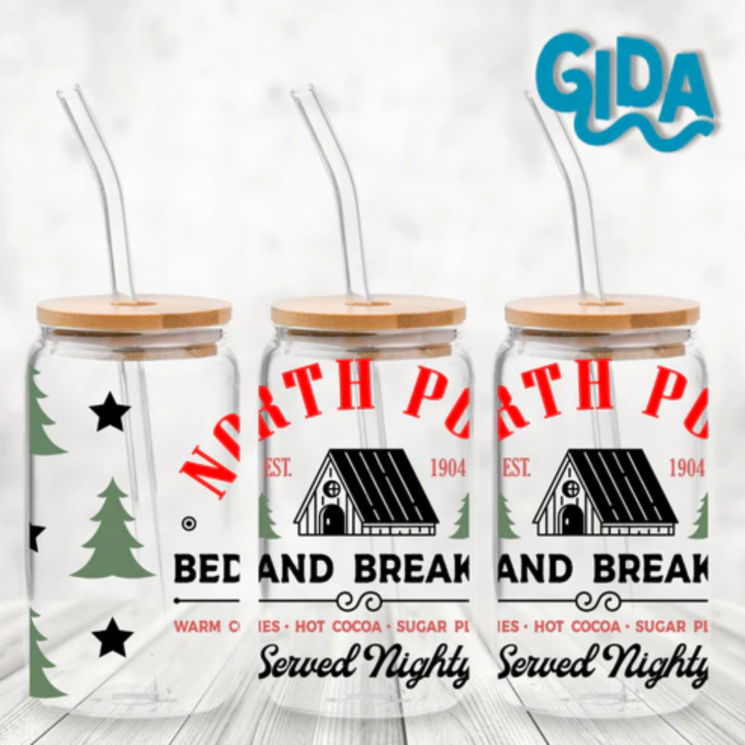 UV DTF Wrap | North Pole Est. 1904 Christmas | 9.5 x 4.33"