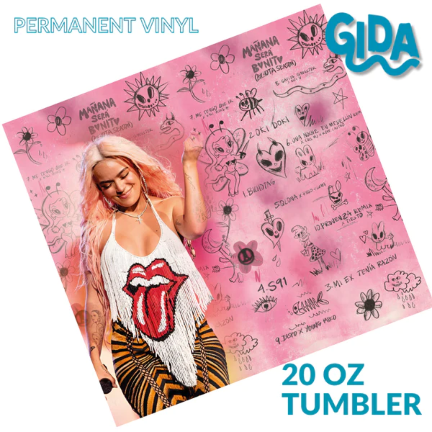 Vinyl Wrap | Karol G Rock & Roll | 20oz