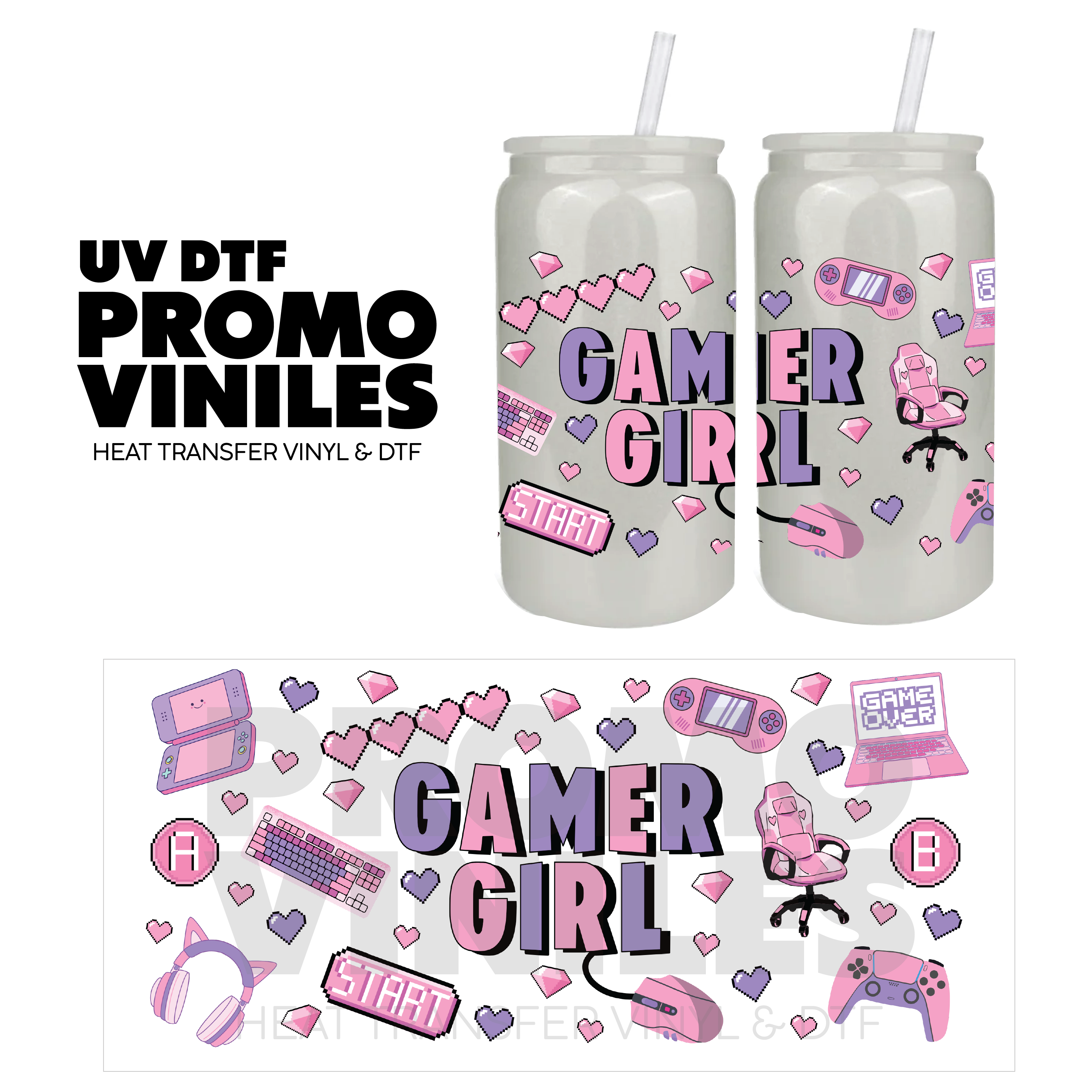 UV DTF Wrap | Gamer Girl
