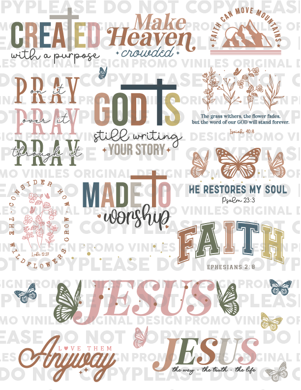 UV DTF 3D Sticker Sheets | God | 8.5x11