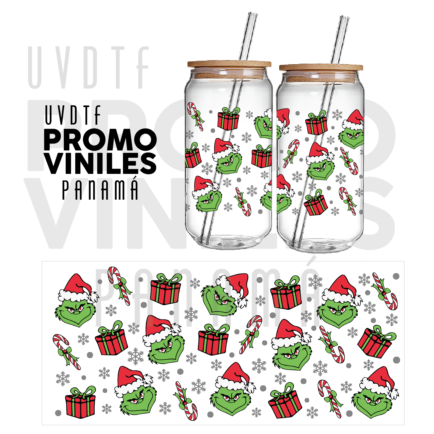 UV DTF Wrap | Grinch Gifts