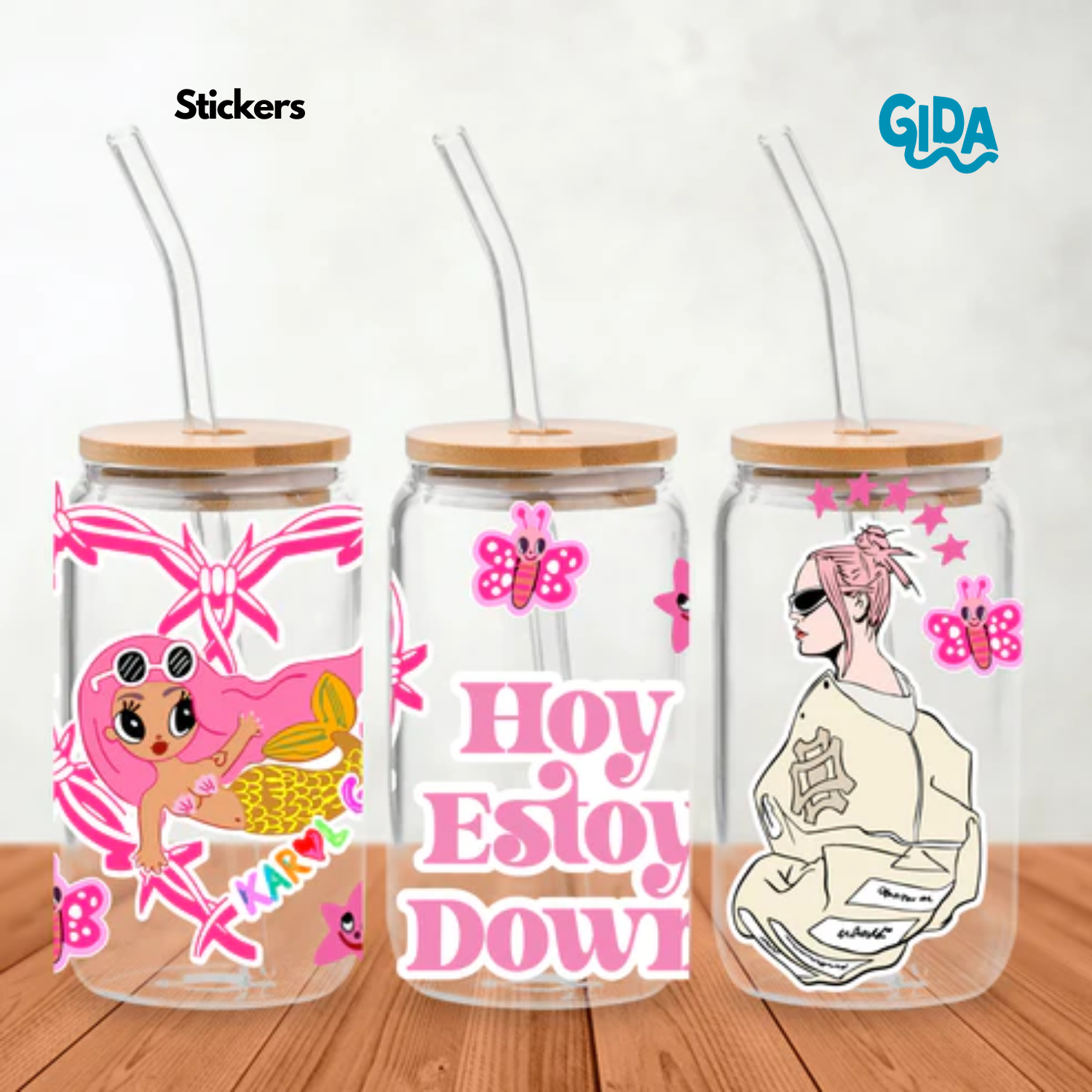 Stickers | Hoy Estoy Down | 16 oz