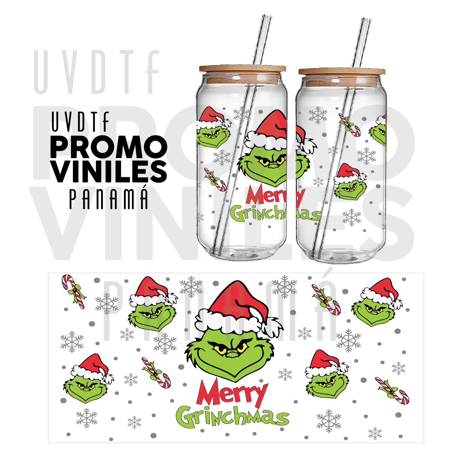 UV DTF Wrap | Merry Grinchmas Flakes