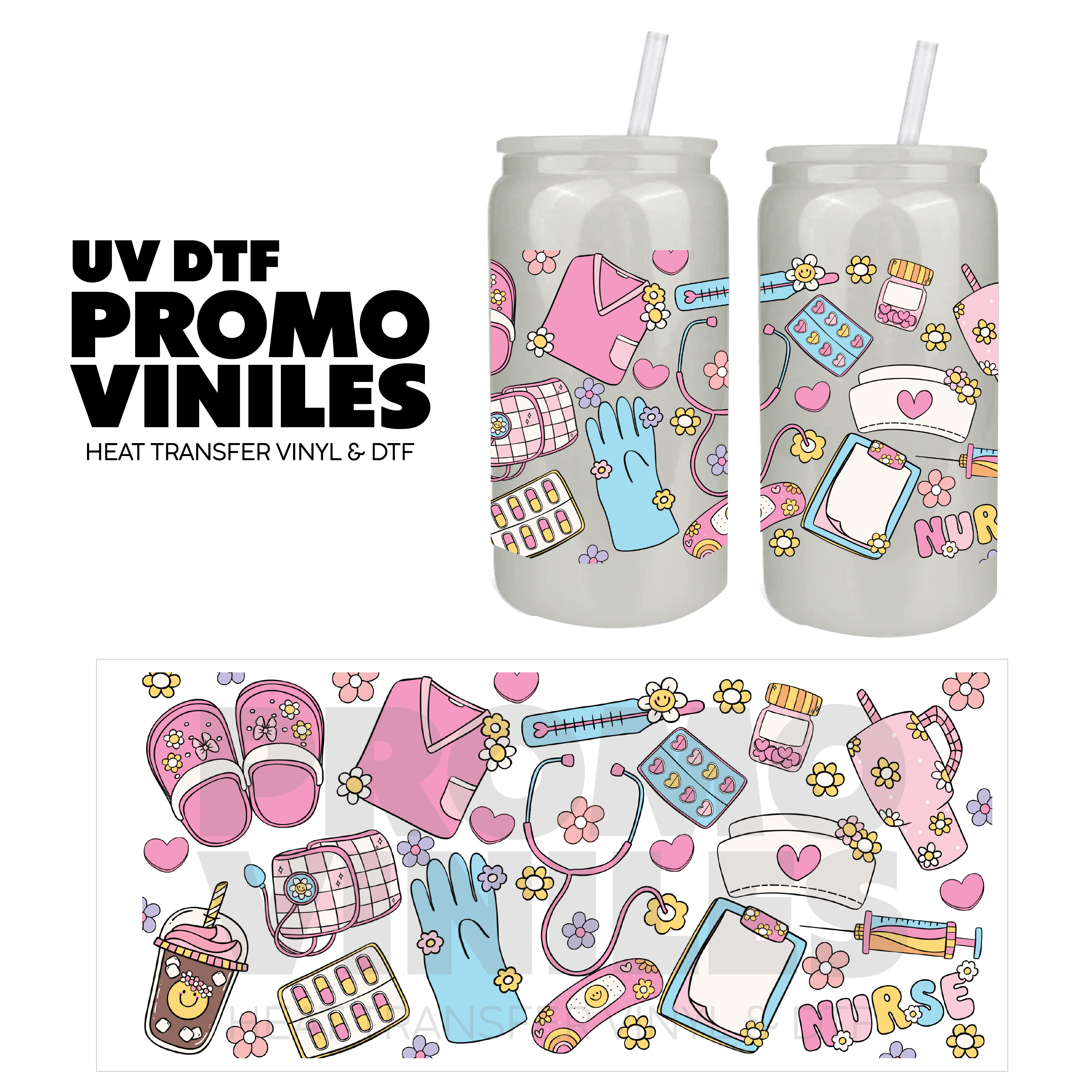 UV DTF Wrap | Pink Nurse