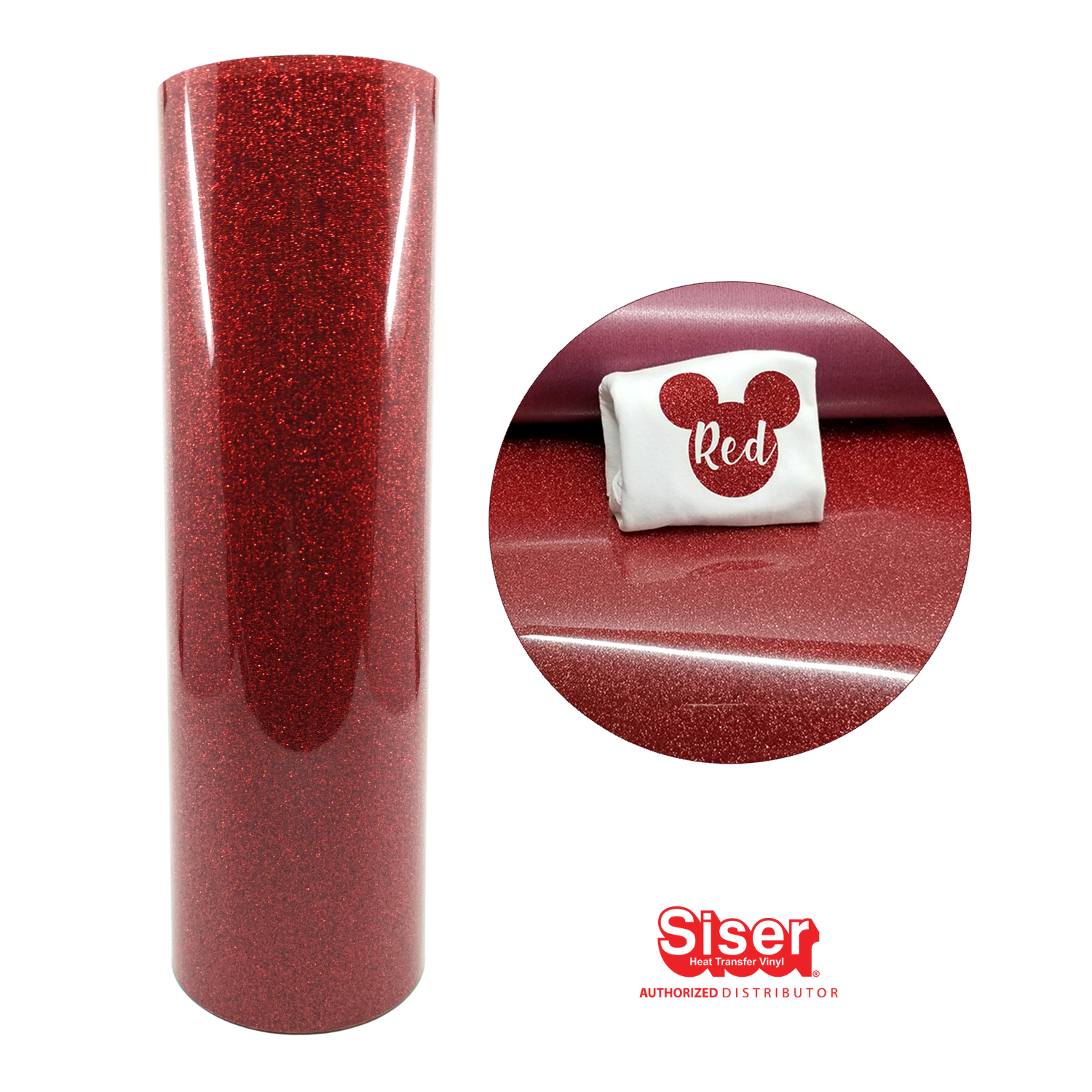 Siser Glitter® Vinil Textil Térmico | Rojo | Red 11.8"