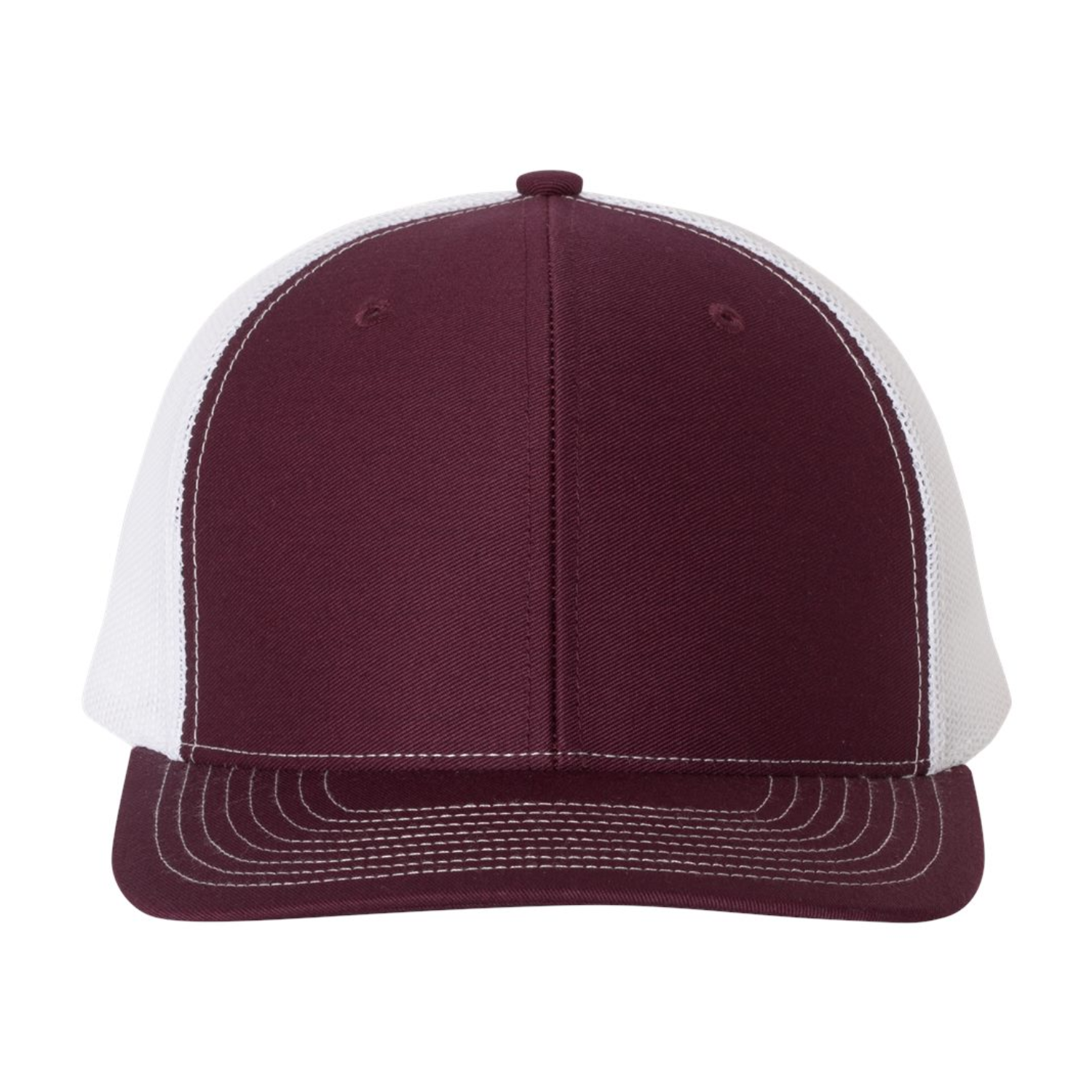 Richardson 112 | Adjustable Snapback Trucker Cap | Maroon/ White