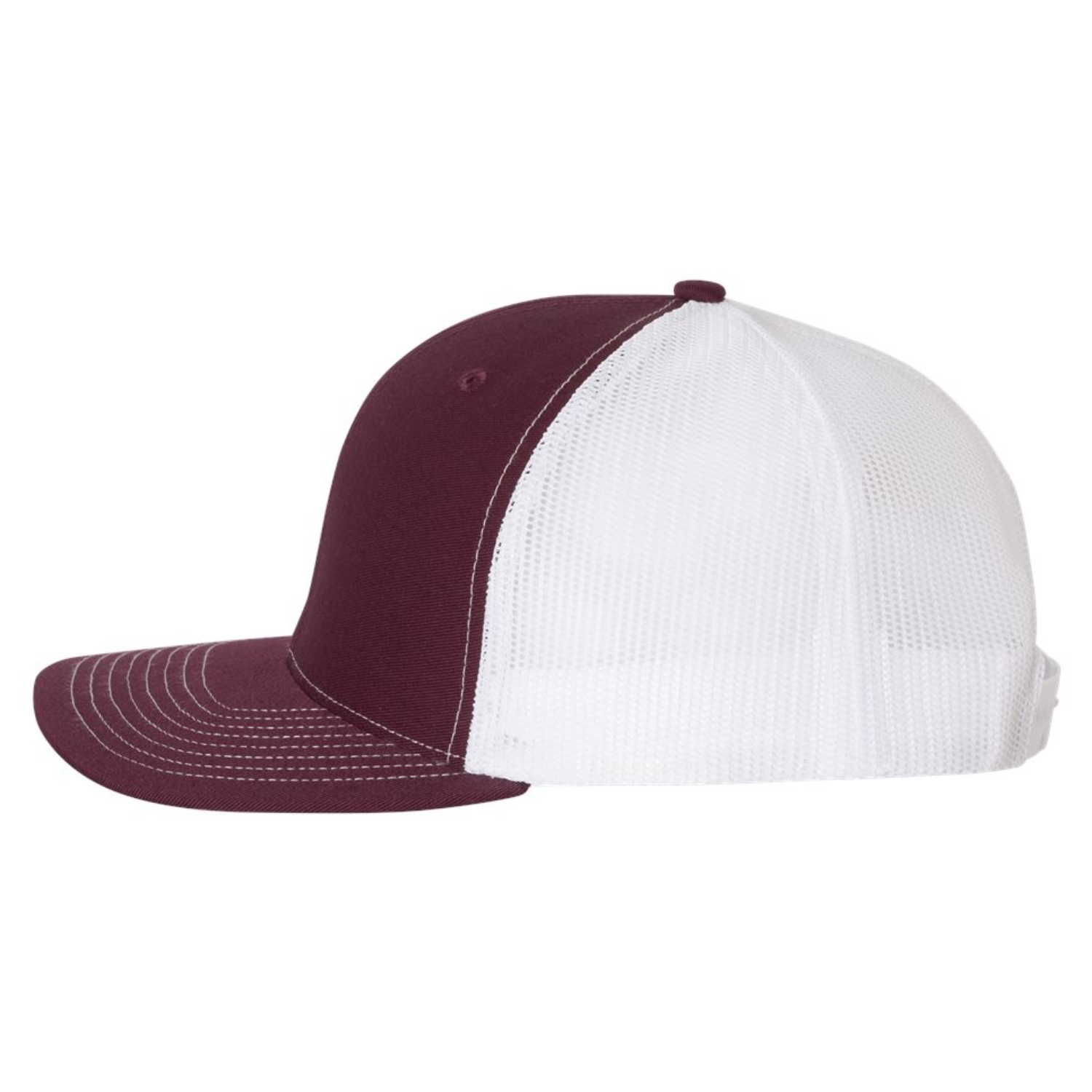 Richardson 112 | Adjustable Snapback Trucker Cap | Maroon/ White