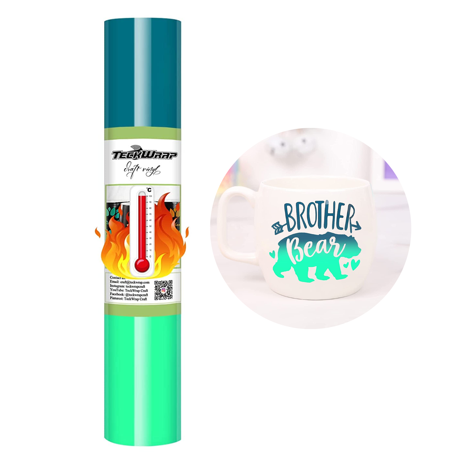 Vinil Adhesivo | Permanente | Blue to Green | Caliente