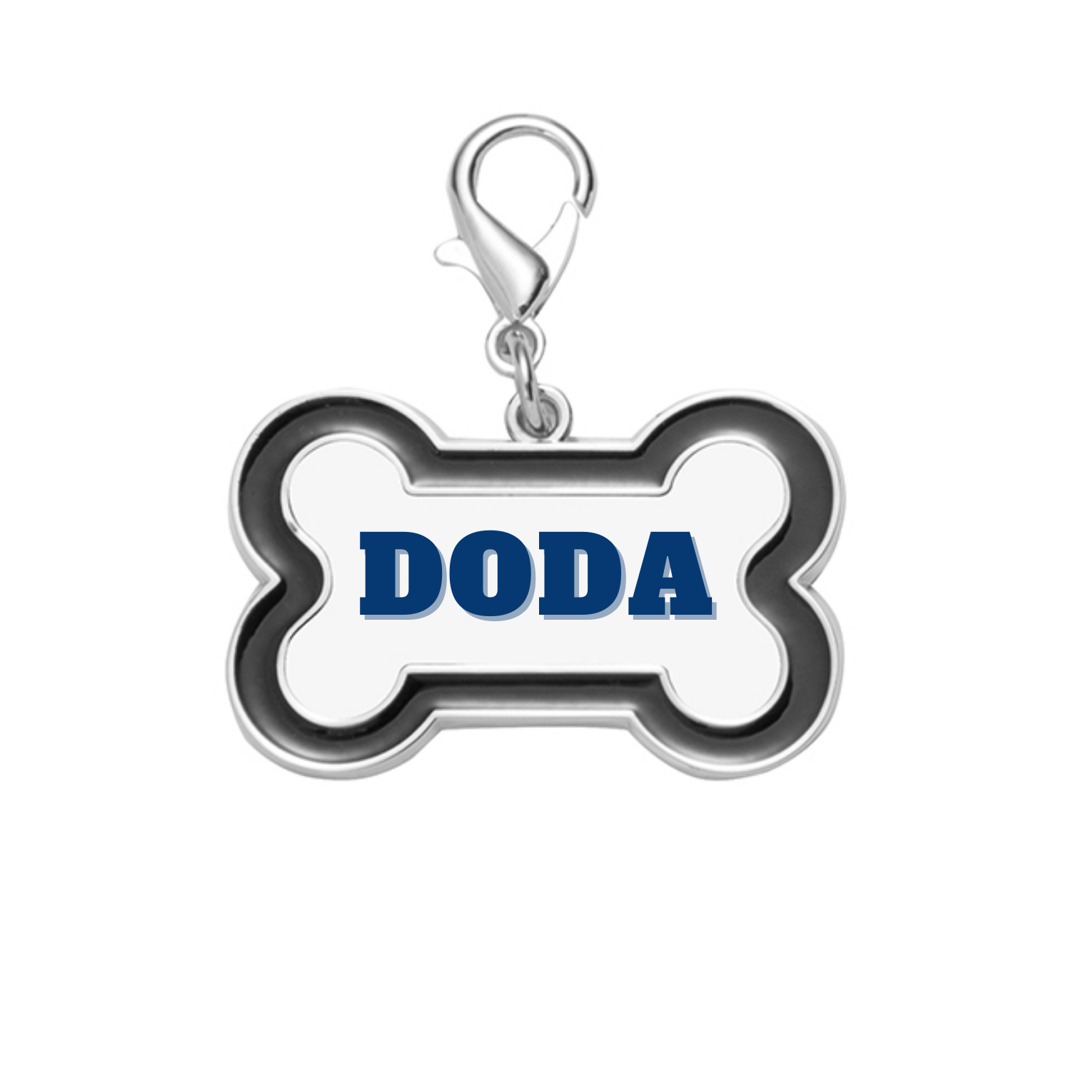 Plaquita ID para perritos | Huesito | Borde Negro