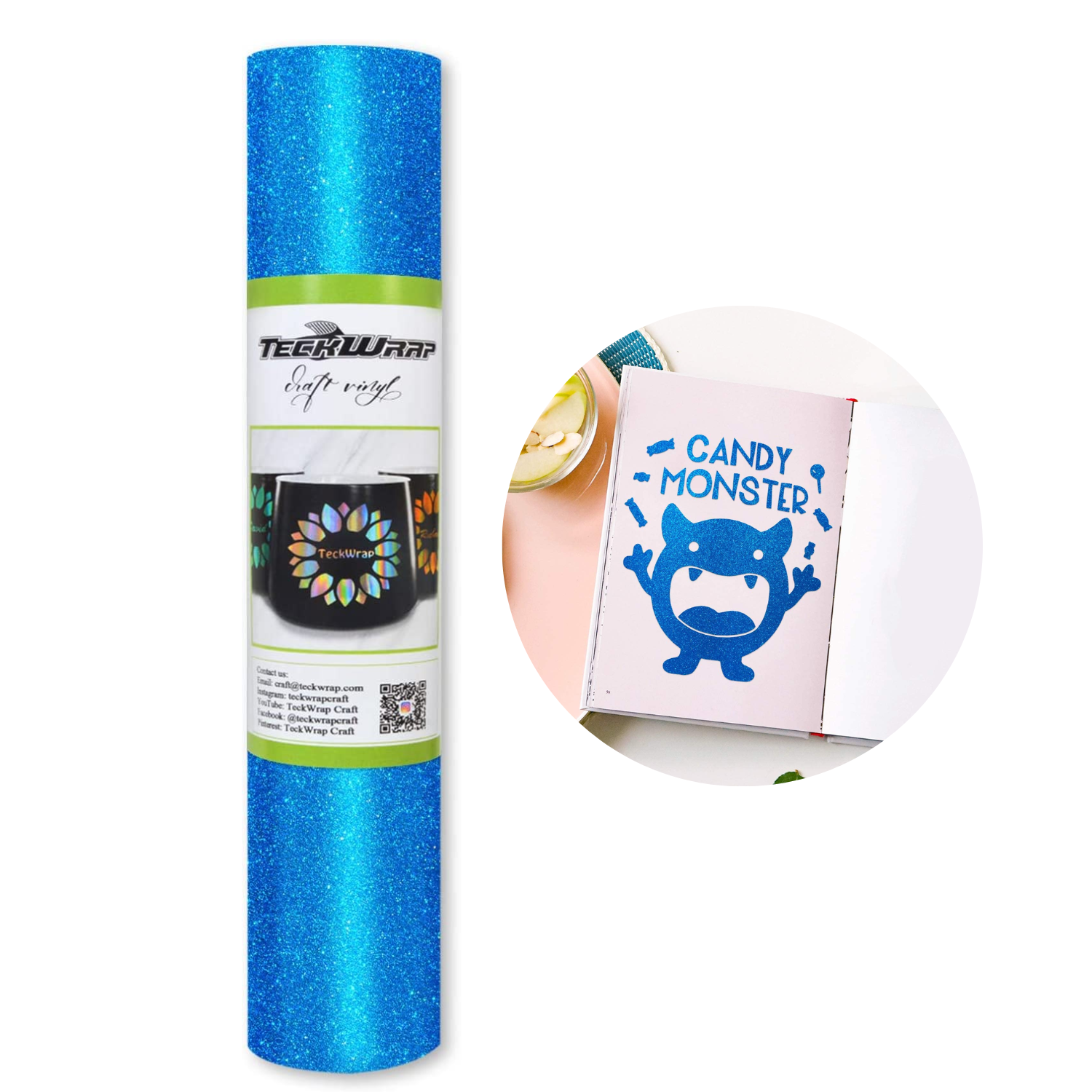 Vinil Adhesivo | Permanente | Galaxy Glitter Blue | Ancho 12"