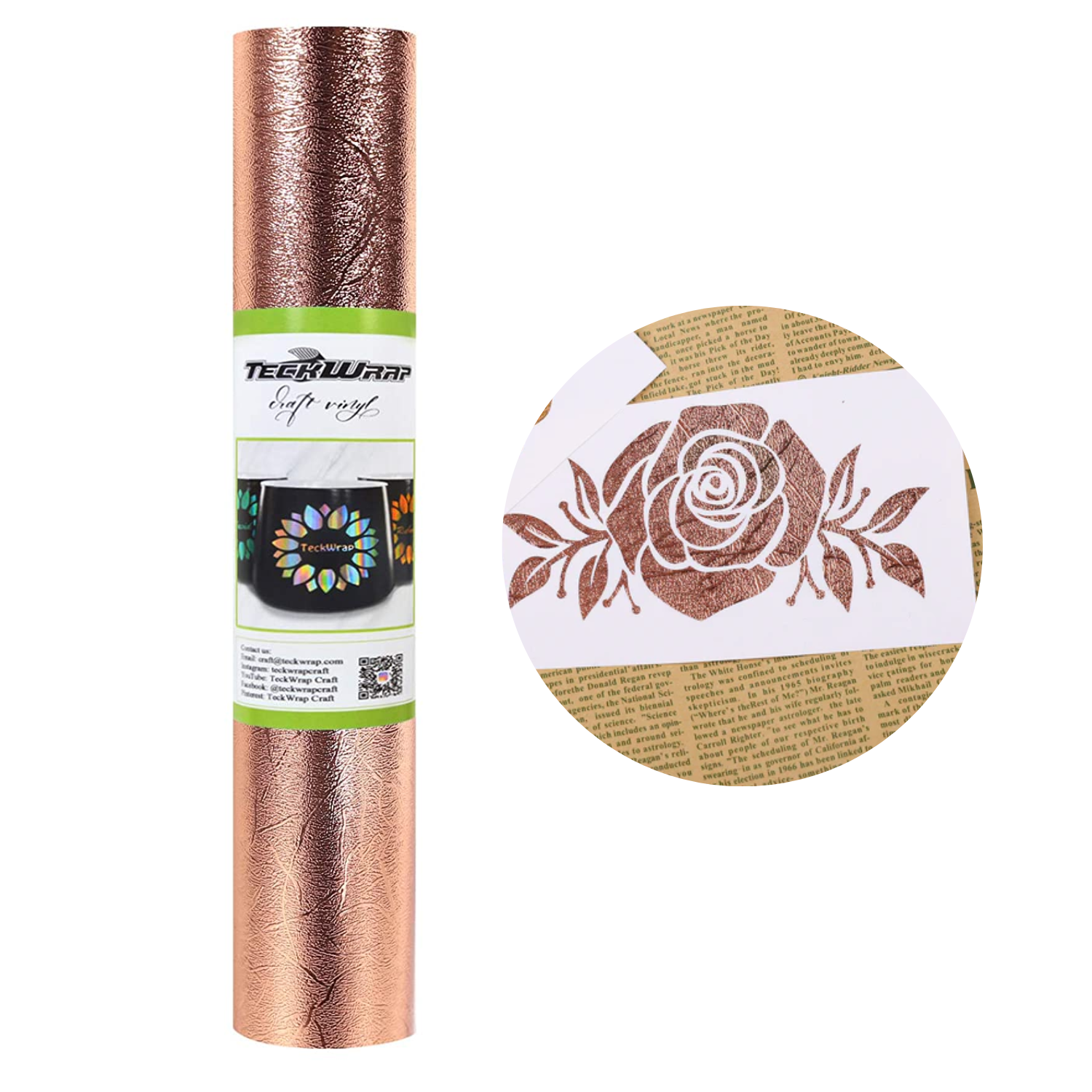 Vinil Adhesivo | Permanente | Texture Rose Gold | Ancho 12"