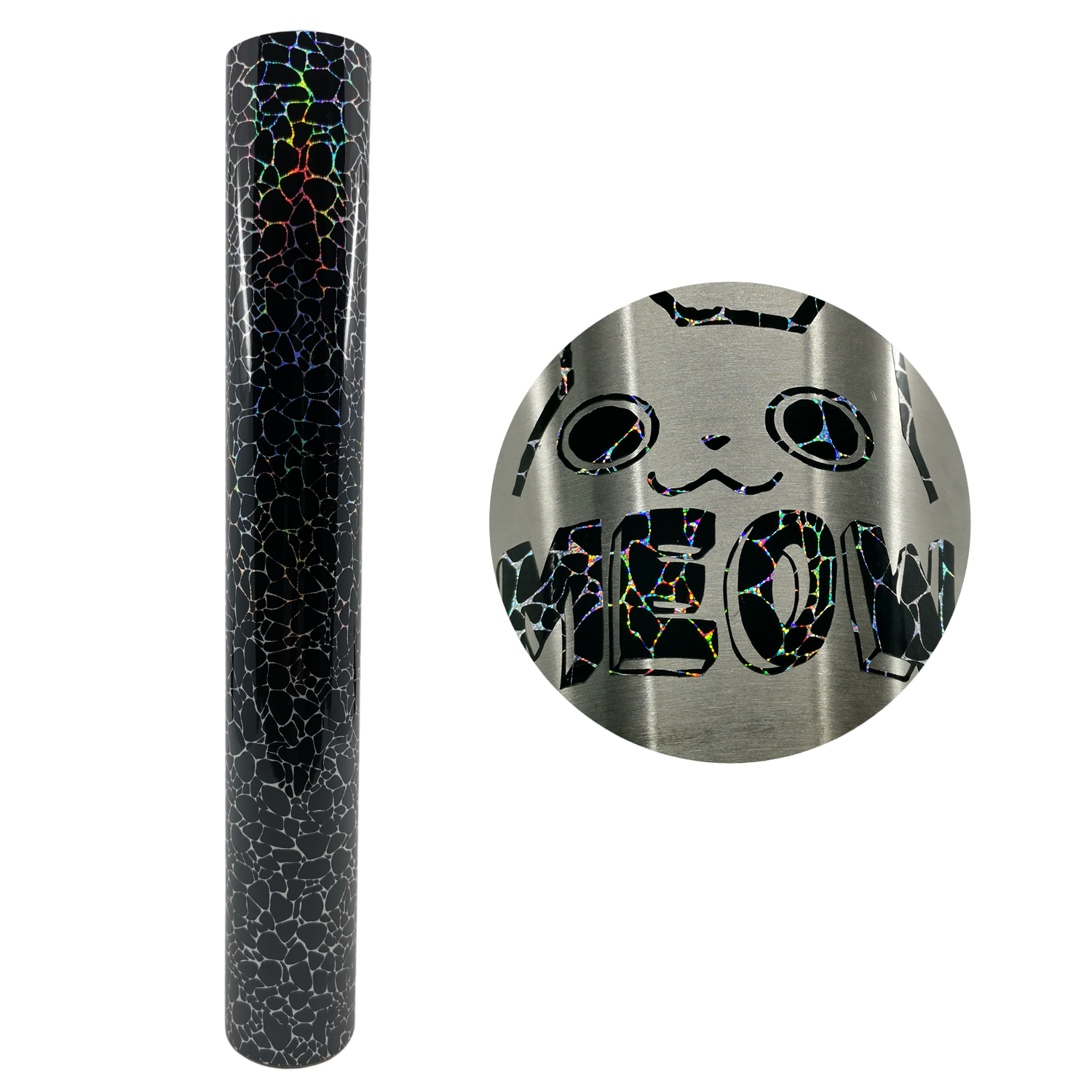 Vinil Adhesivo | Permanente | Cracked Black | Ancho 12"