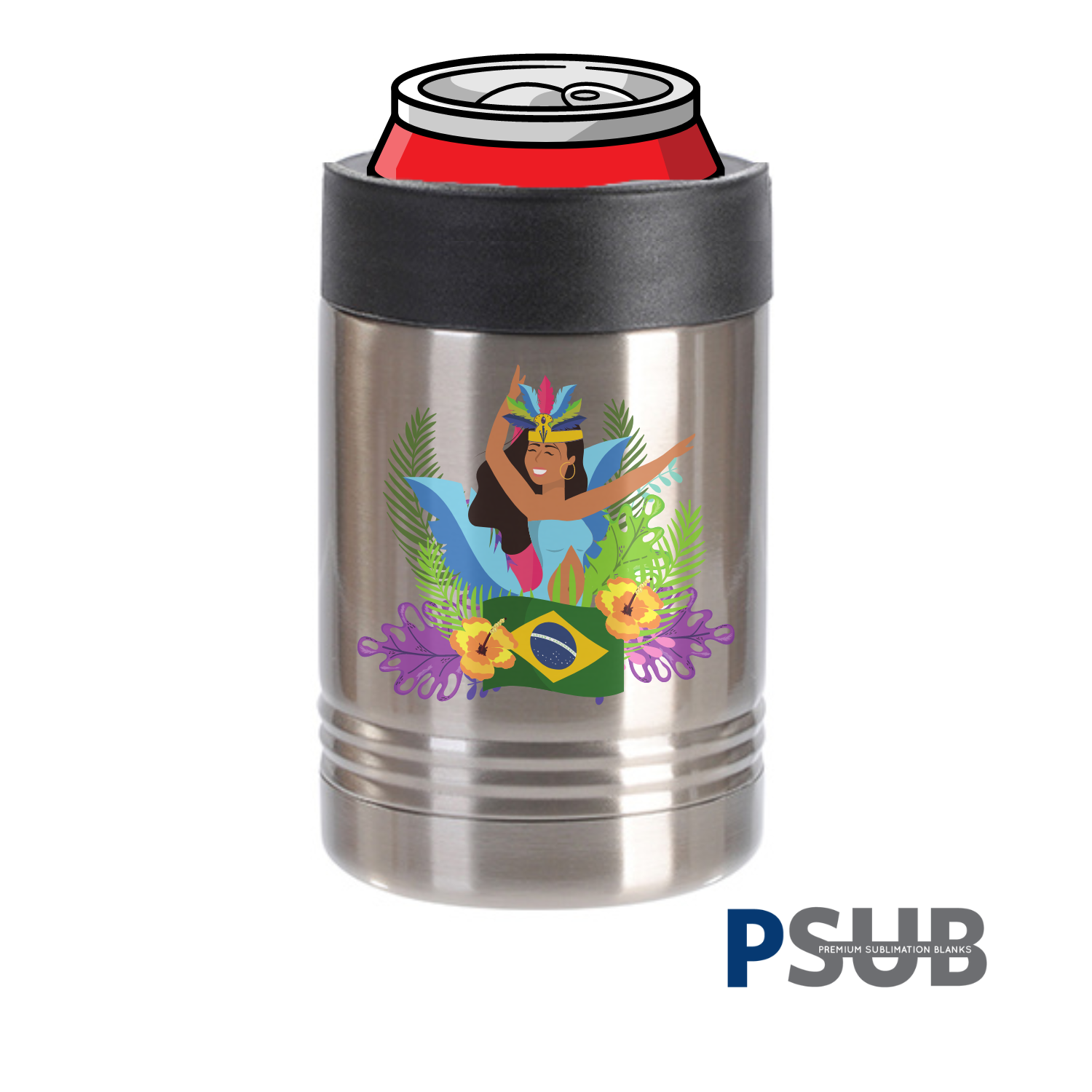 Portalatas de Acero Inoxidable | Silver | 12 oz