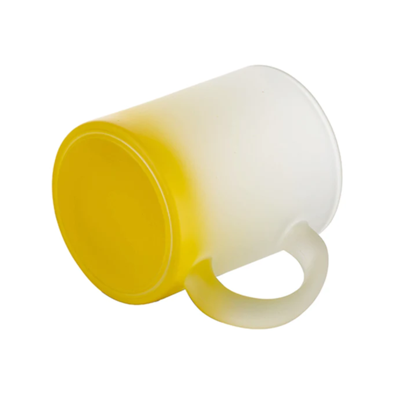 Taza de Vidrio | Frosted con degradé Amarillo | 11 oz