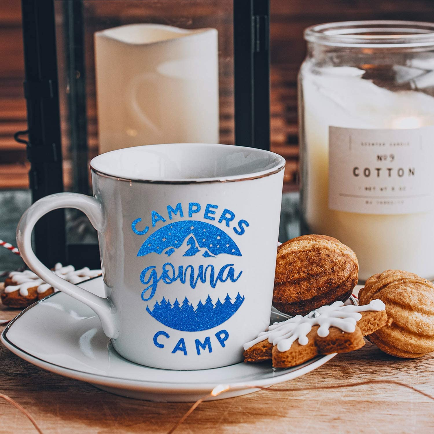 Vinil Adhesivo | Permanente | Galaxy Glitter Blue | Ancho 12"