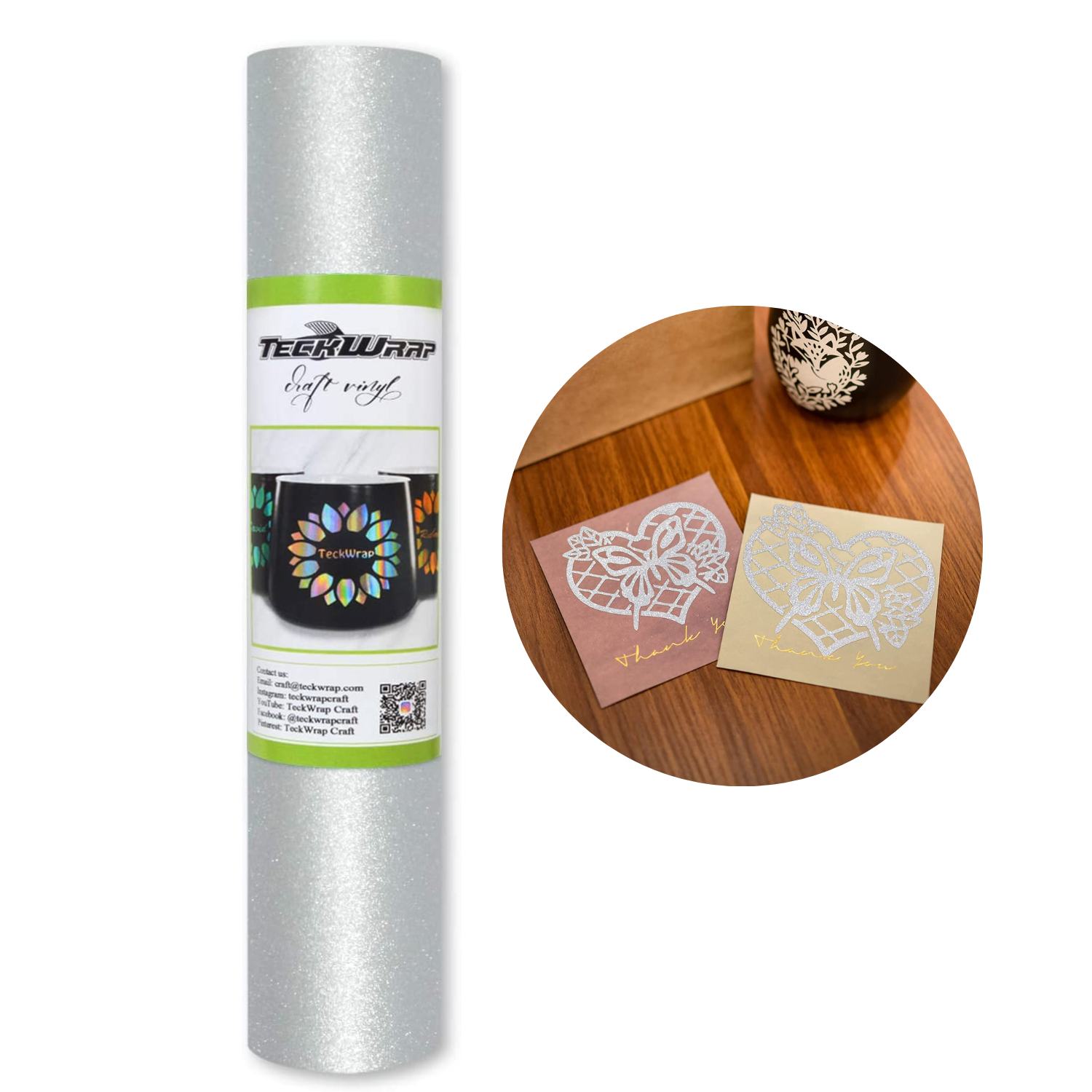 Vinil Adhesivo | Permanente | Galaxy Glitter Silver | Ancho 12"