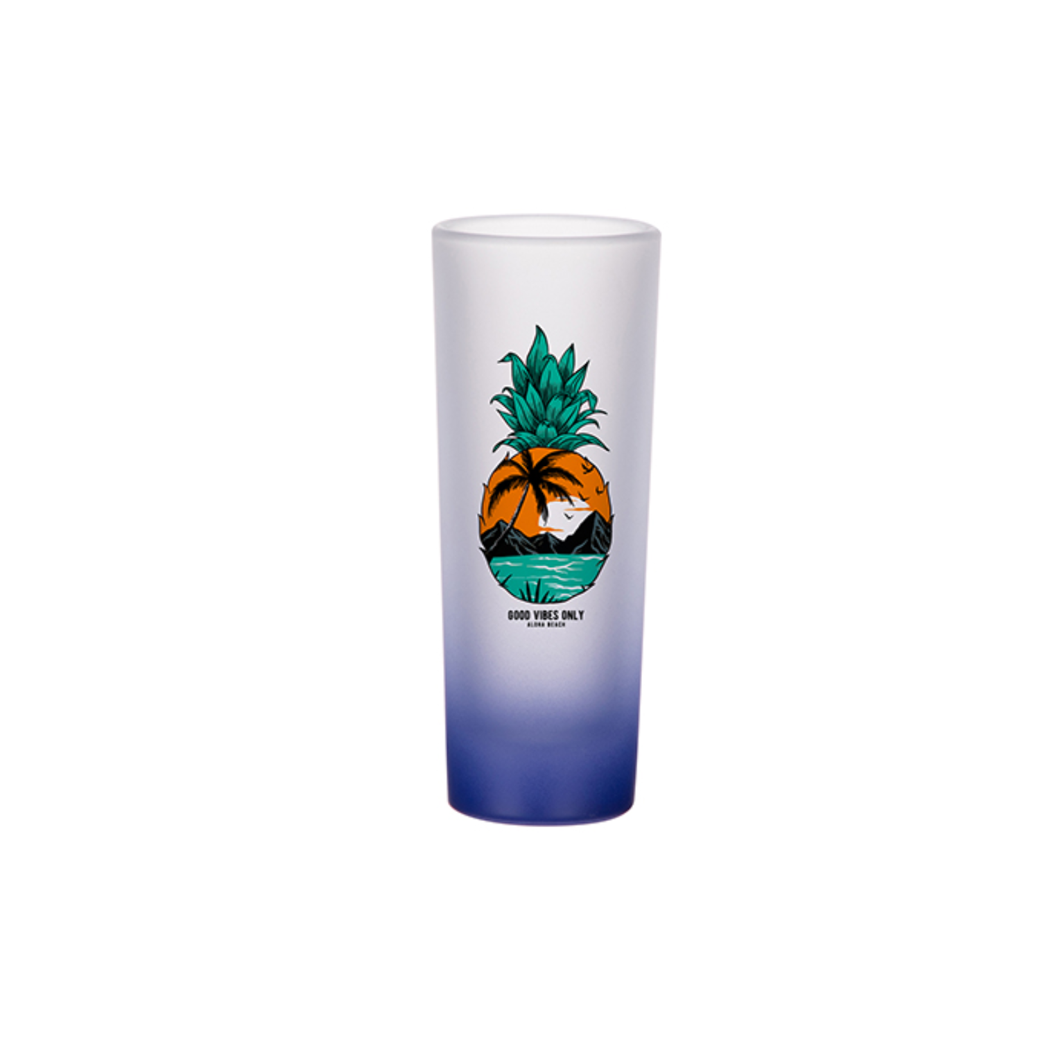 Vaso Shot Tequilero | Frosted con degradé azul | 3 oz