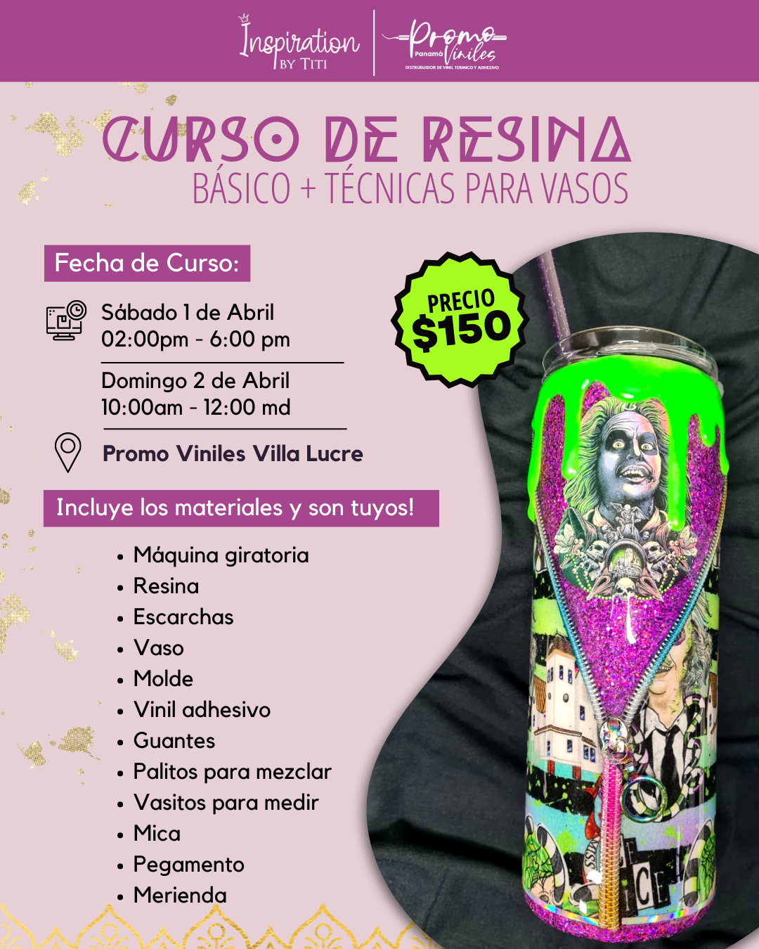 Cupos | Curso de Resina | 1 y 2 de Abril