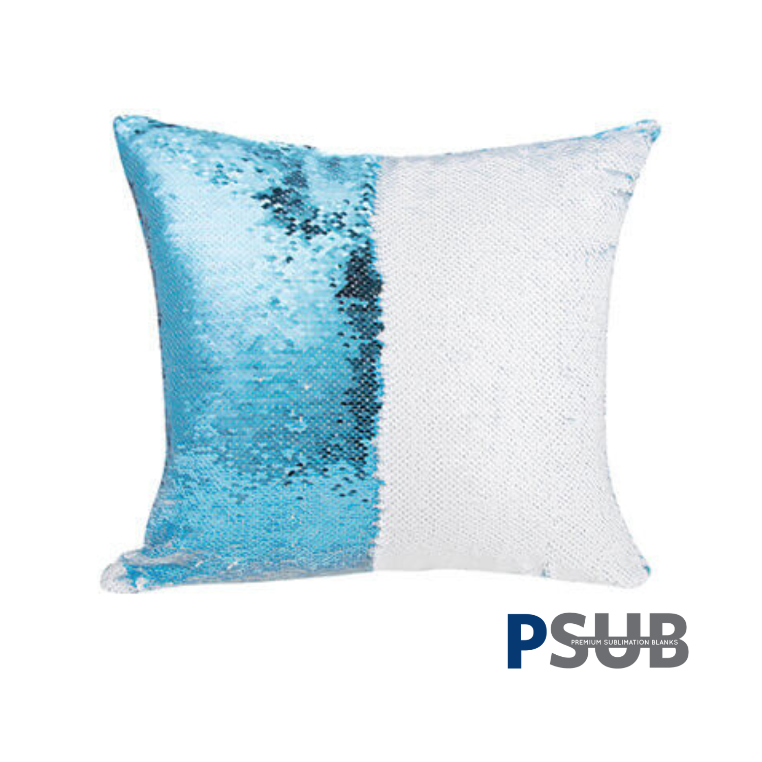 Funda de Almohada | Lentejuela | Celeste con Blanco | 40x40 cm