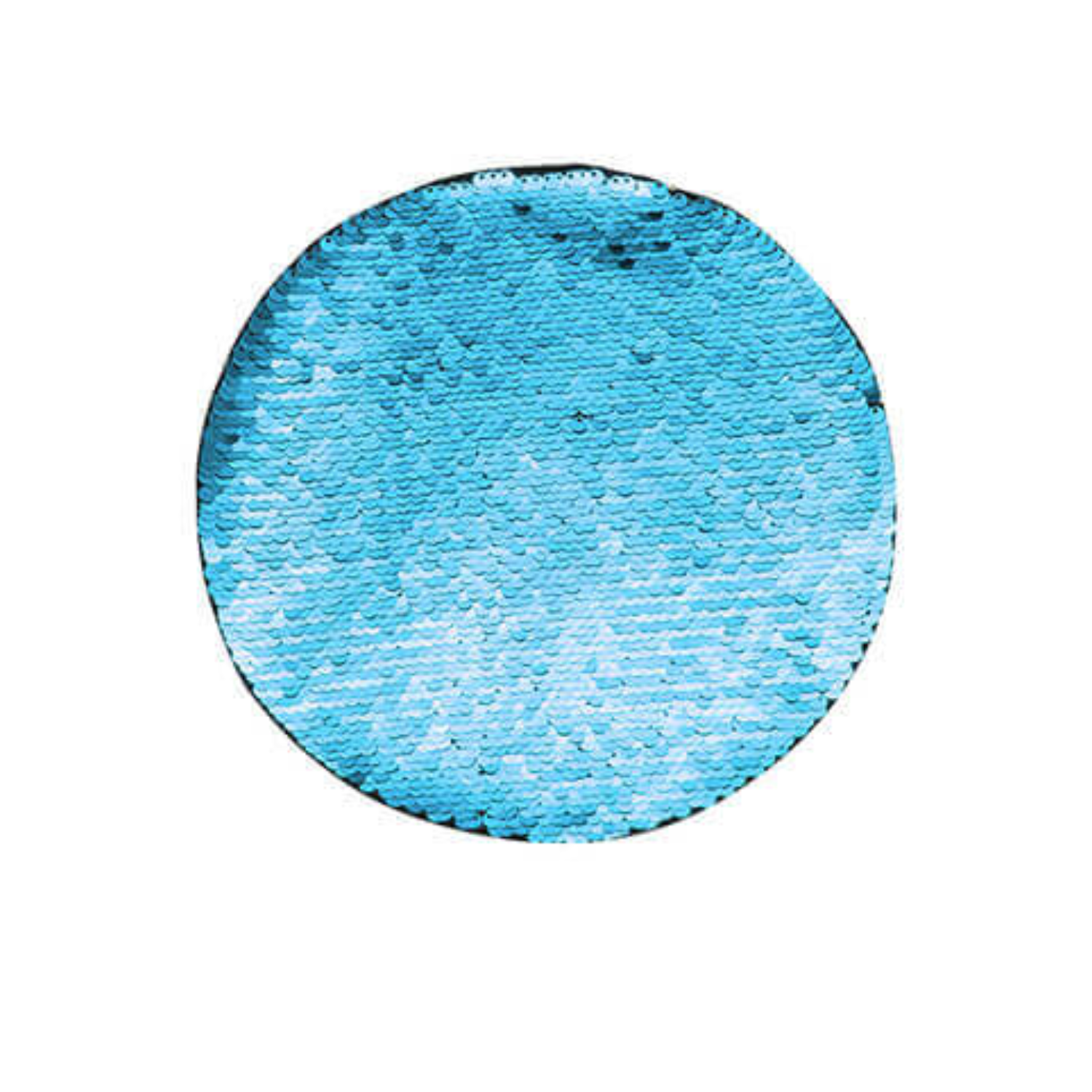 Parche de Lentejuelas | Redondo | Celeste con Blanco | 19cm