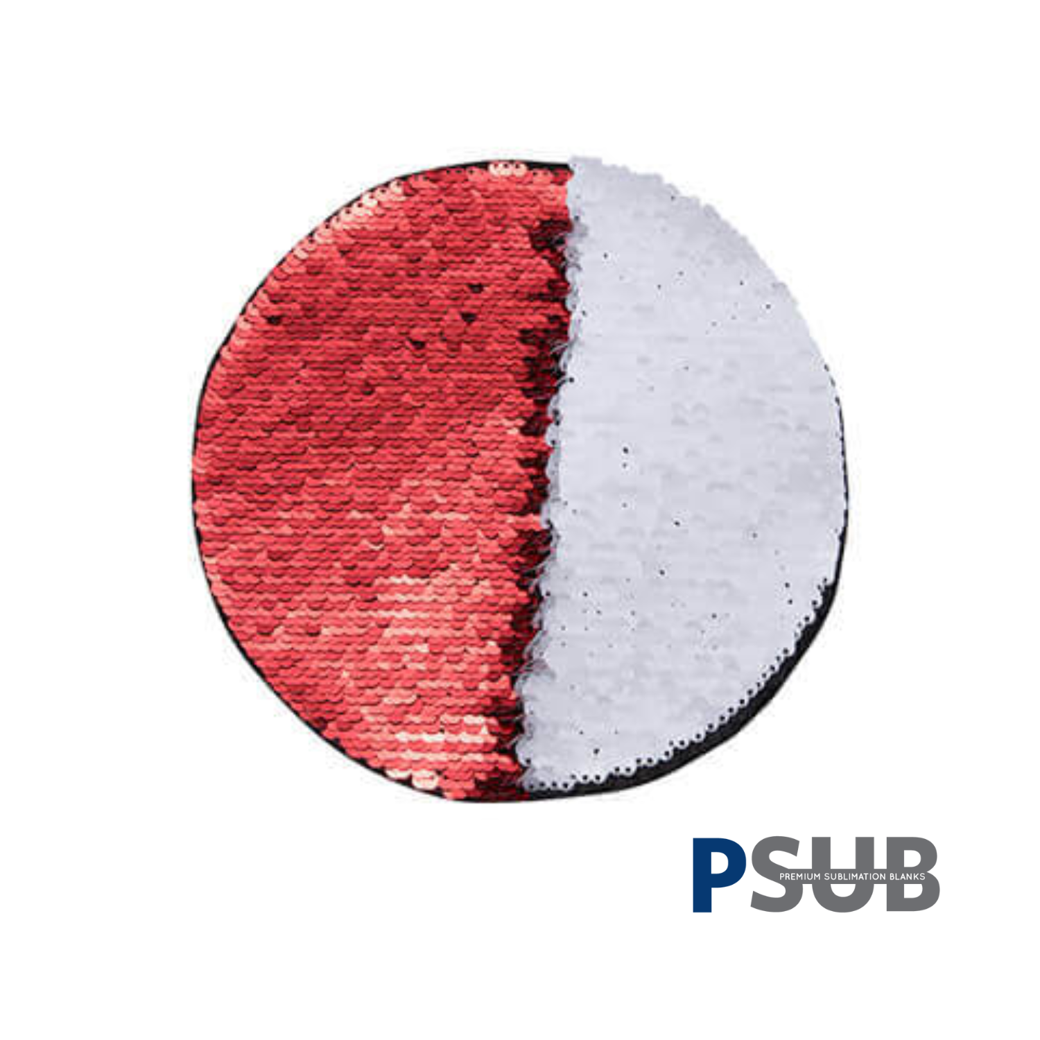 Parche de Lentejuelas | Redondo | Rojo con Blanco | 19cm