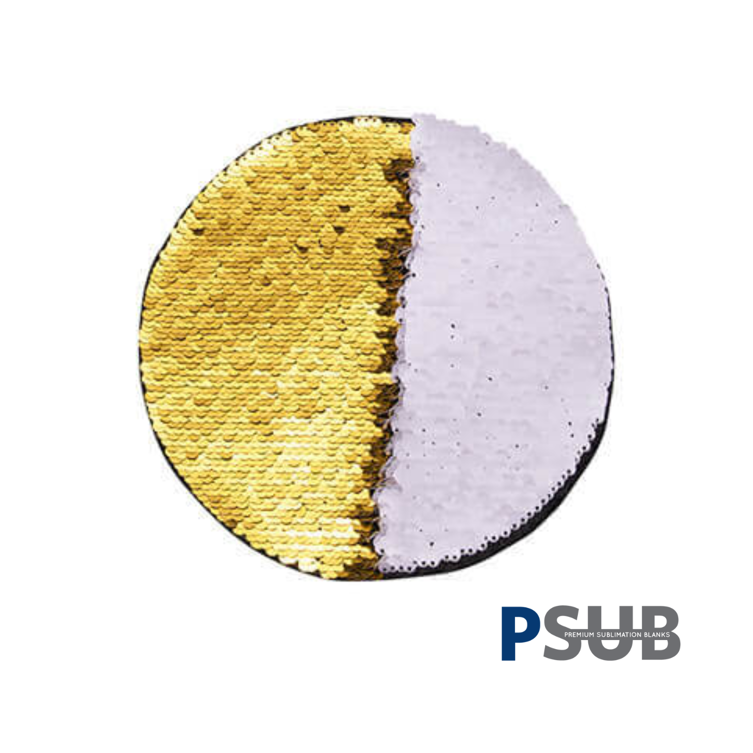 Parche de Lentejuelas | Redondo | Dorado con Blanco | 19cm