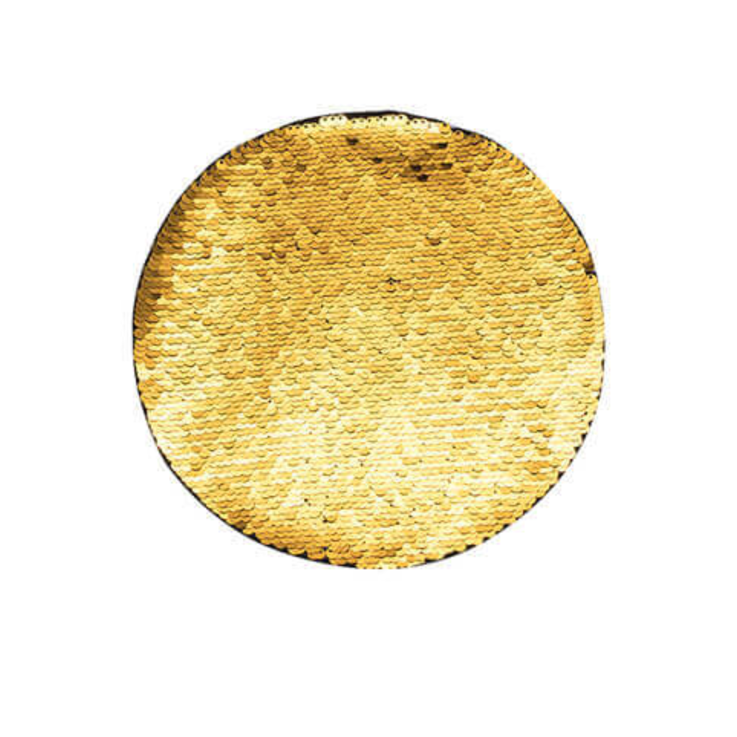 Parche de Lentejuelas | Redondo | Dorado con Blanco | 19cm