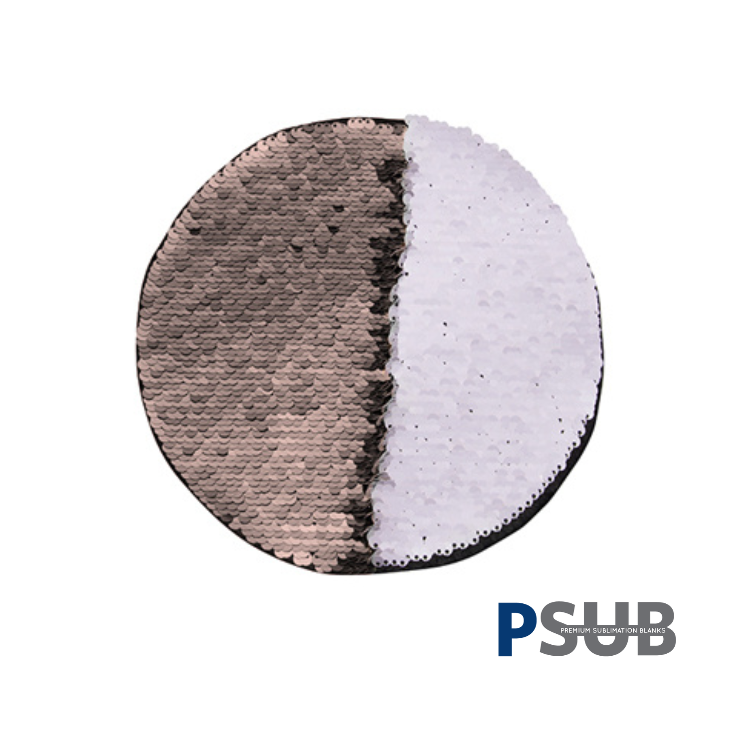 Parche de Lentejuelas | Redondo | Champagne con Blanco | 19cm