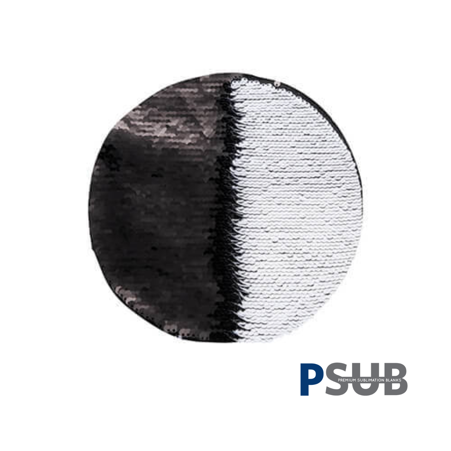 Parche de Lentejuelas | Redondo | Negro con Blanco | 19cm