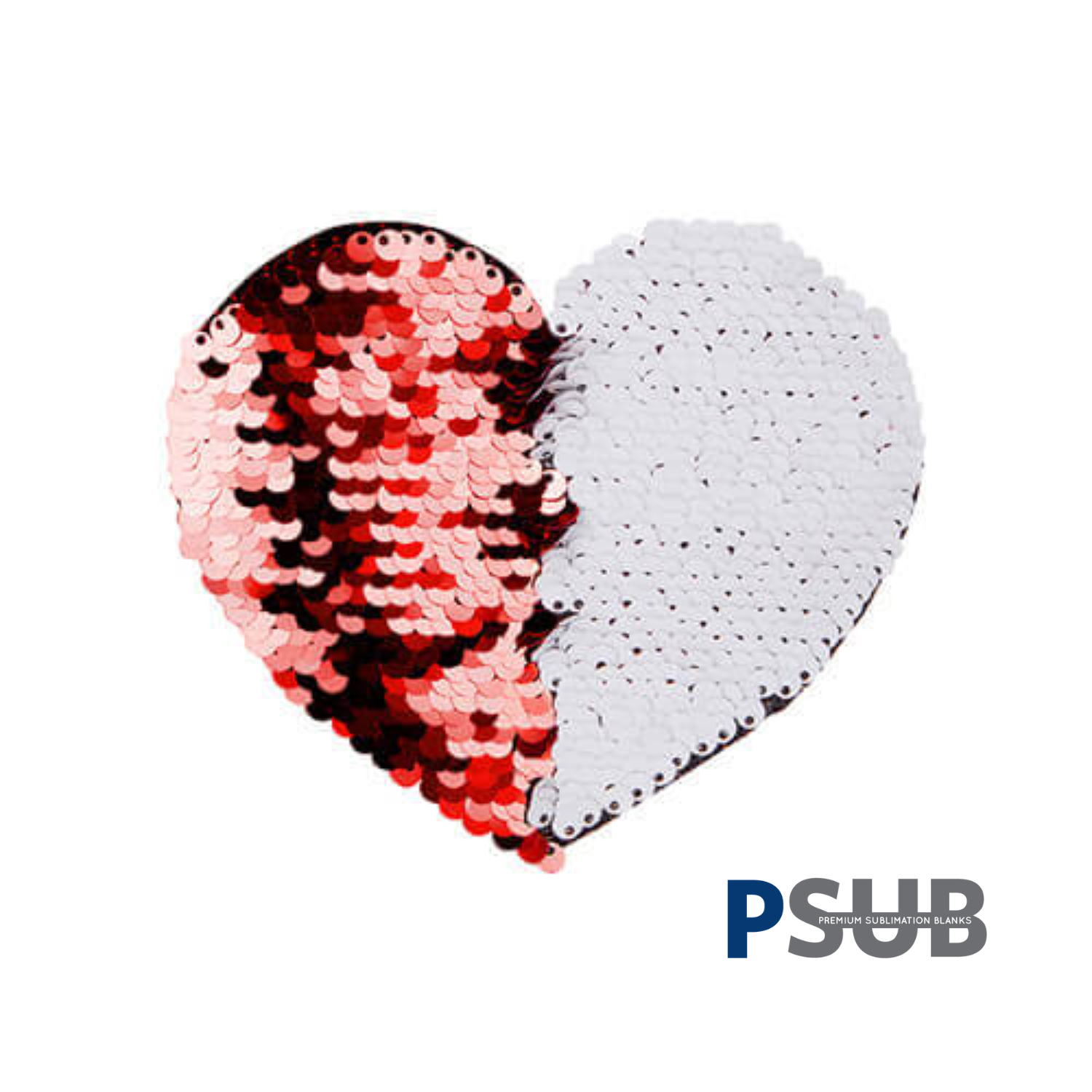 Parche de Lentejuelas | Corazón | Rojo con Blanco | 12 x 10.5 cm