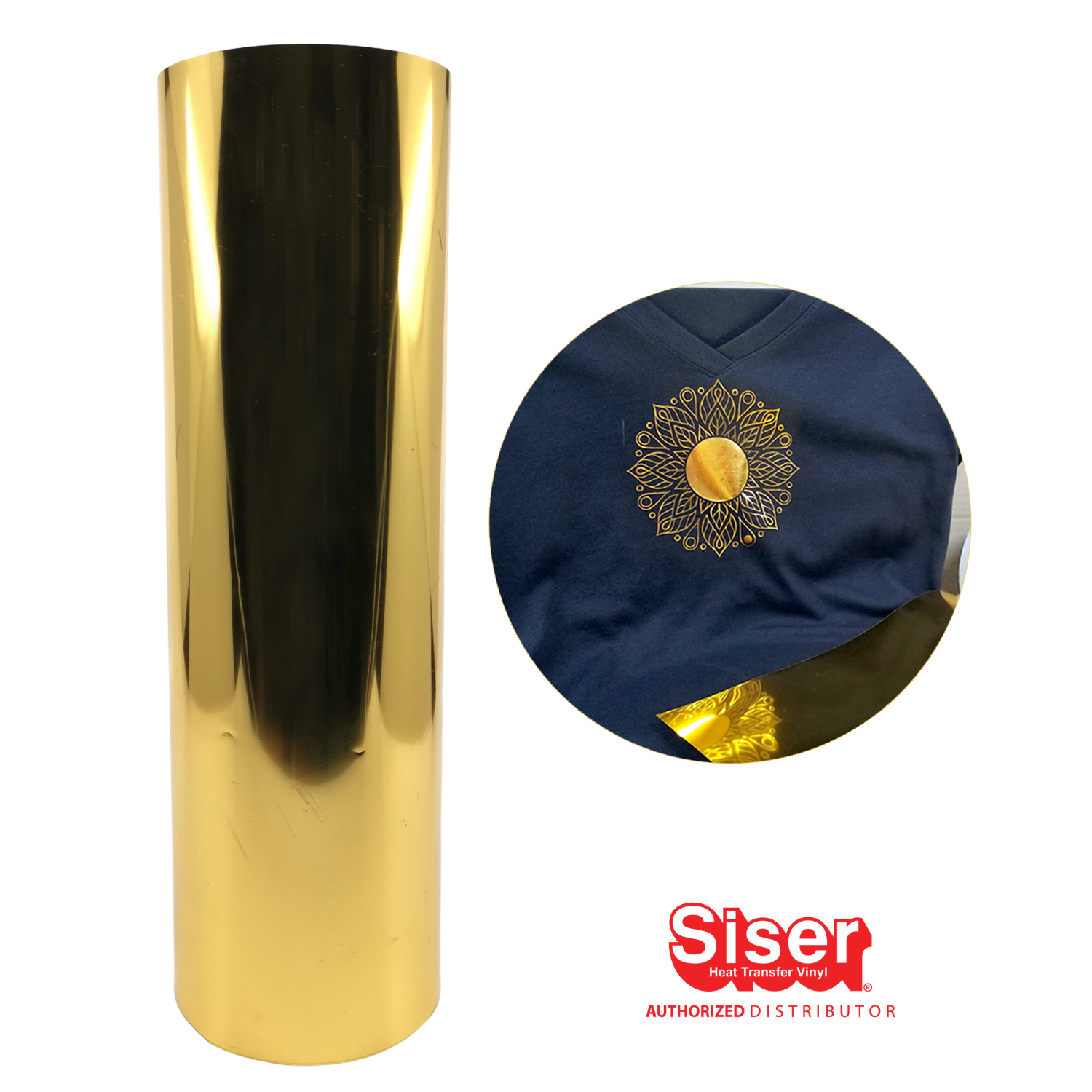 Siser Metal® Vinil Textil Térmico | Dorado | Gold | Ancho 12"