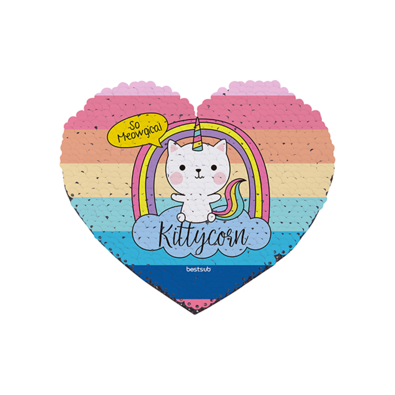 Parche de Lentejuelas | Corazón | Celeste con Blanco | 12 x 10.5 cm