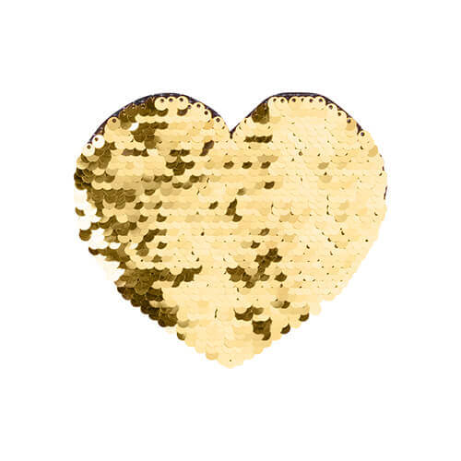 Parche de Lentejuelas | Corazón | Dorado con Blanco | 12 x 10.5 cm