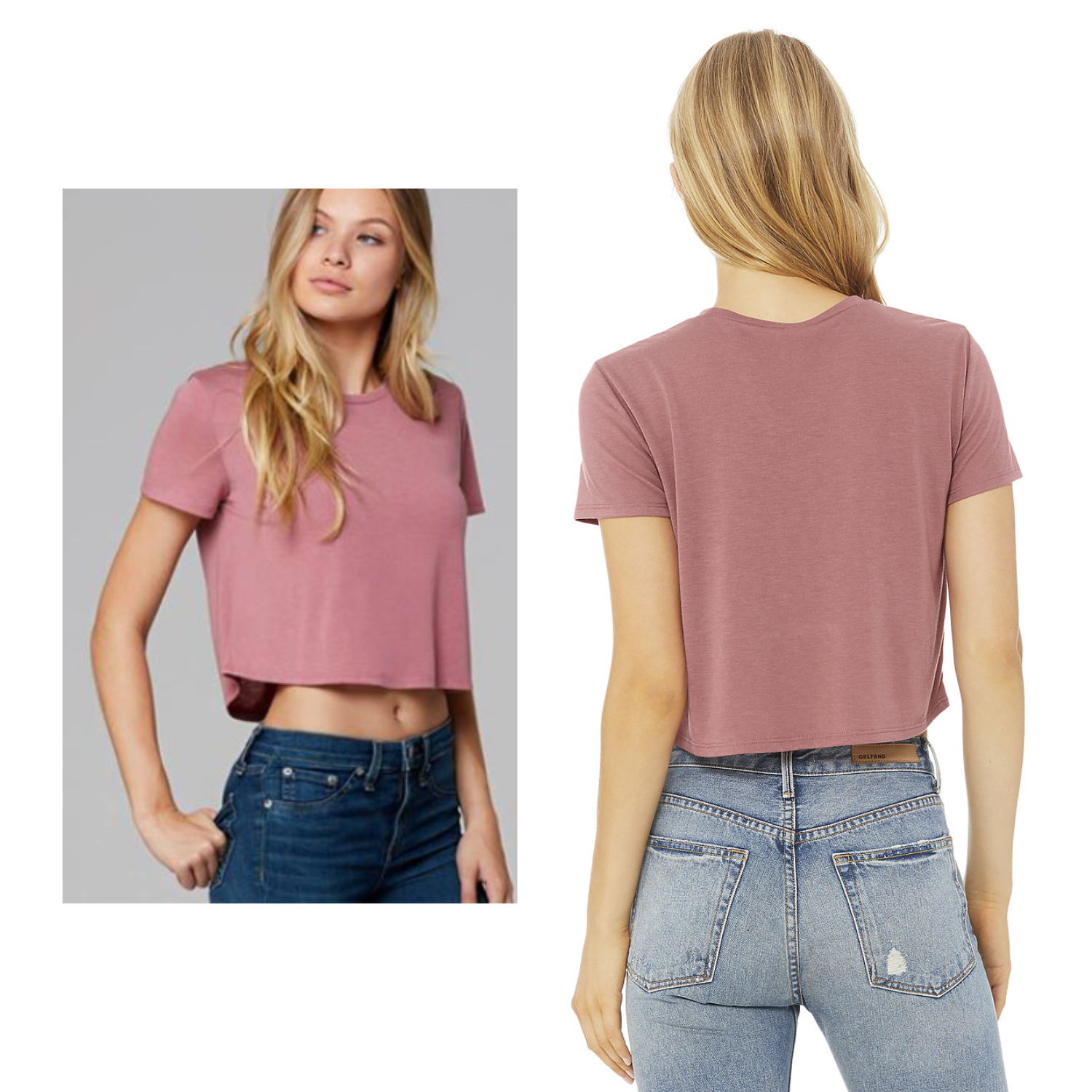 Bella Canvas 8882 | Flowy CropTee | Mauve