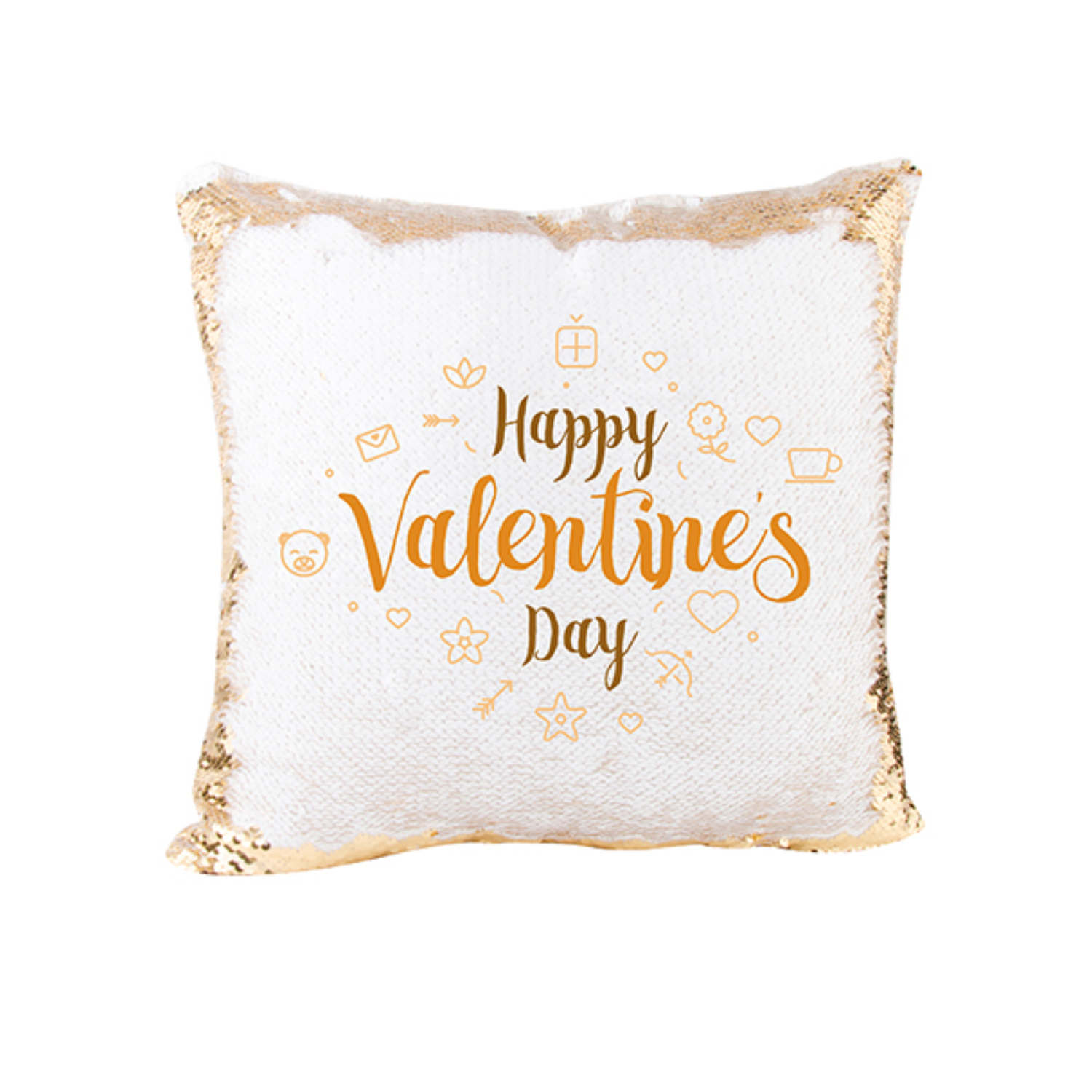 Funda de Almohada | Lentejuela | Dorado con Blanco | 40x40 cm