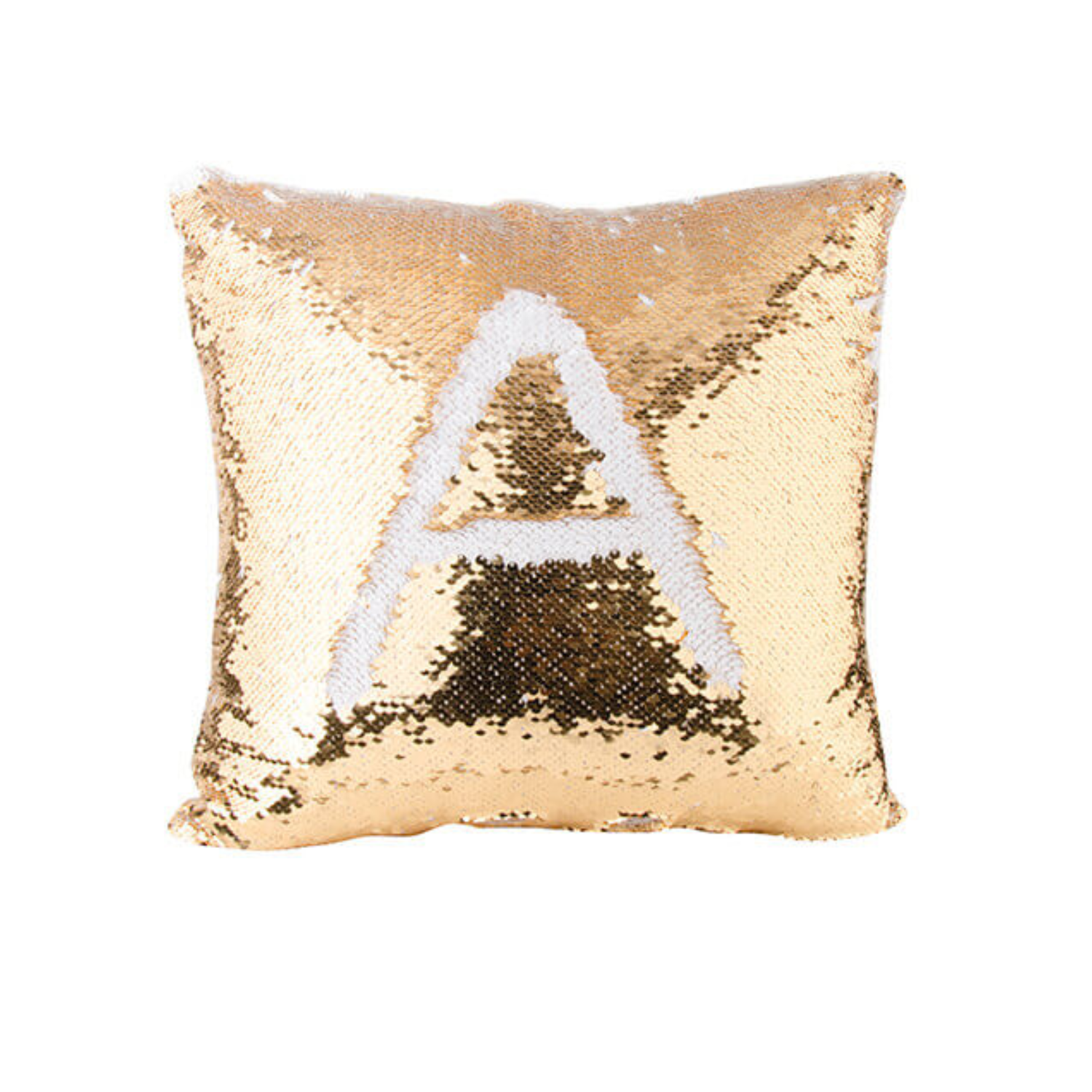 Funda de Almohada | Lentejuela | Dorado con Blanco | 40x40 cm