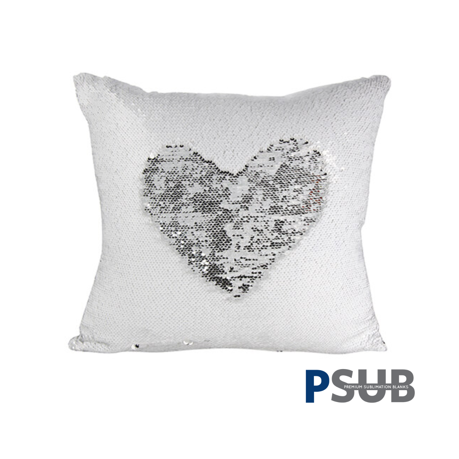 Funda de Almohada | Lentejuela | Blanco con Plateado | 40x40 cm