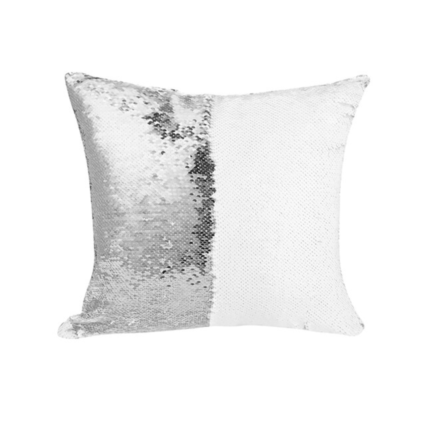 Funda de Almohada | Lentejuela | Blanco con Plateado | 40x40 cm